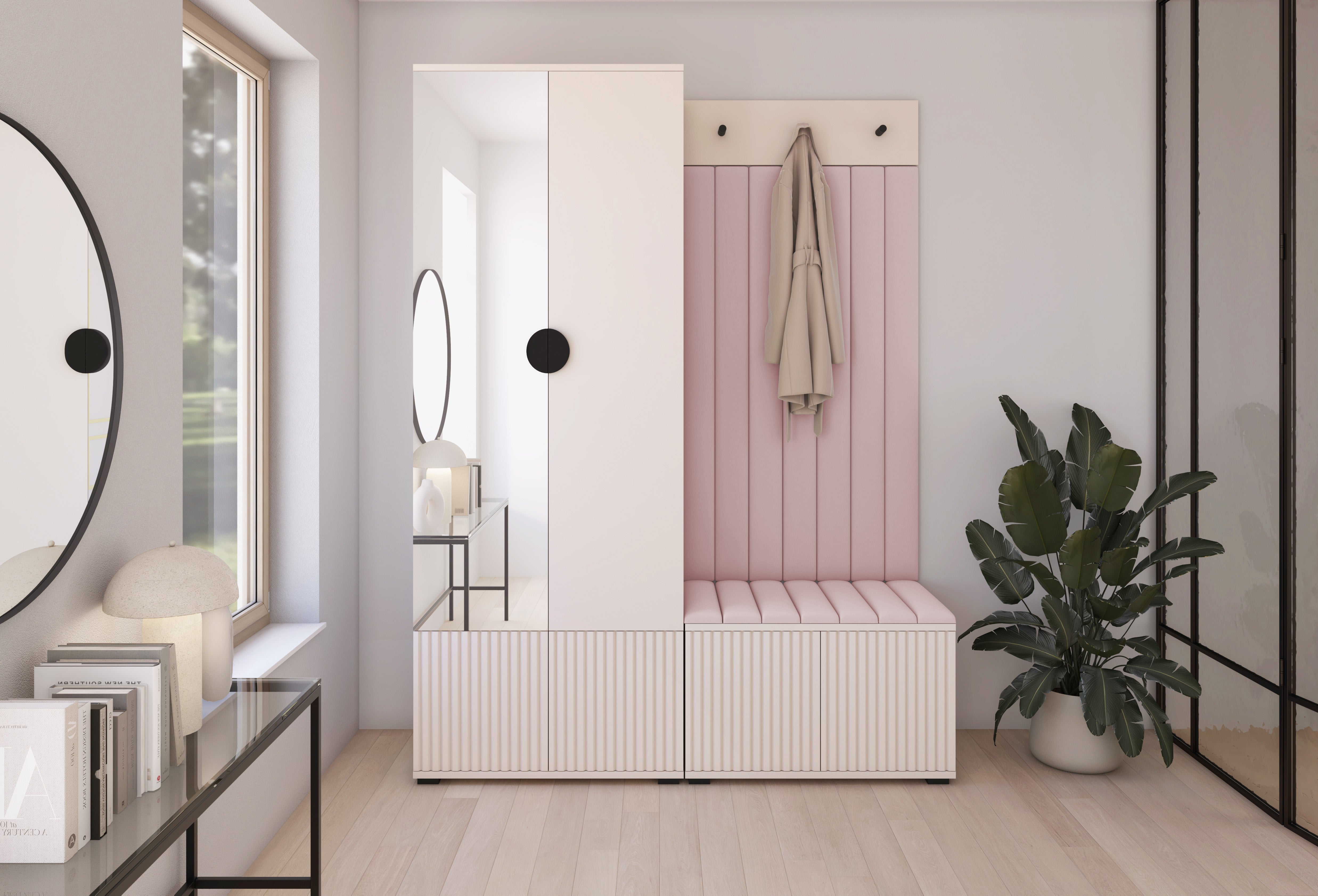 PK Rayo 1 Hallway Wardrobe - Upholstered Panels in Various Colours