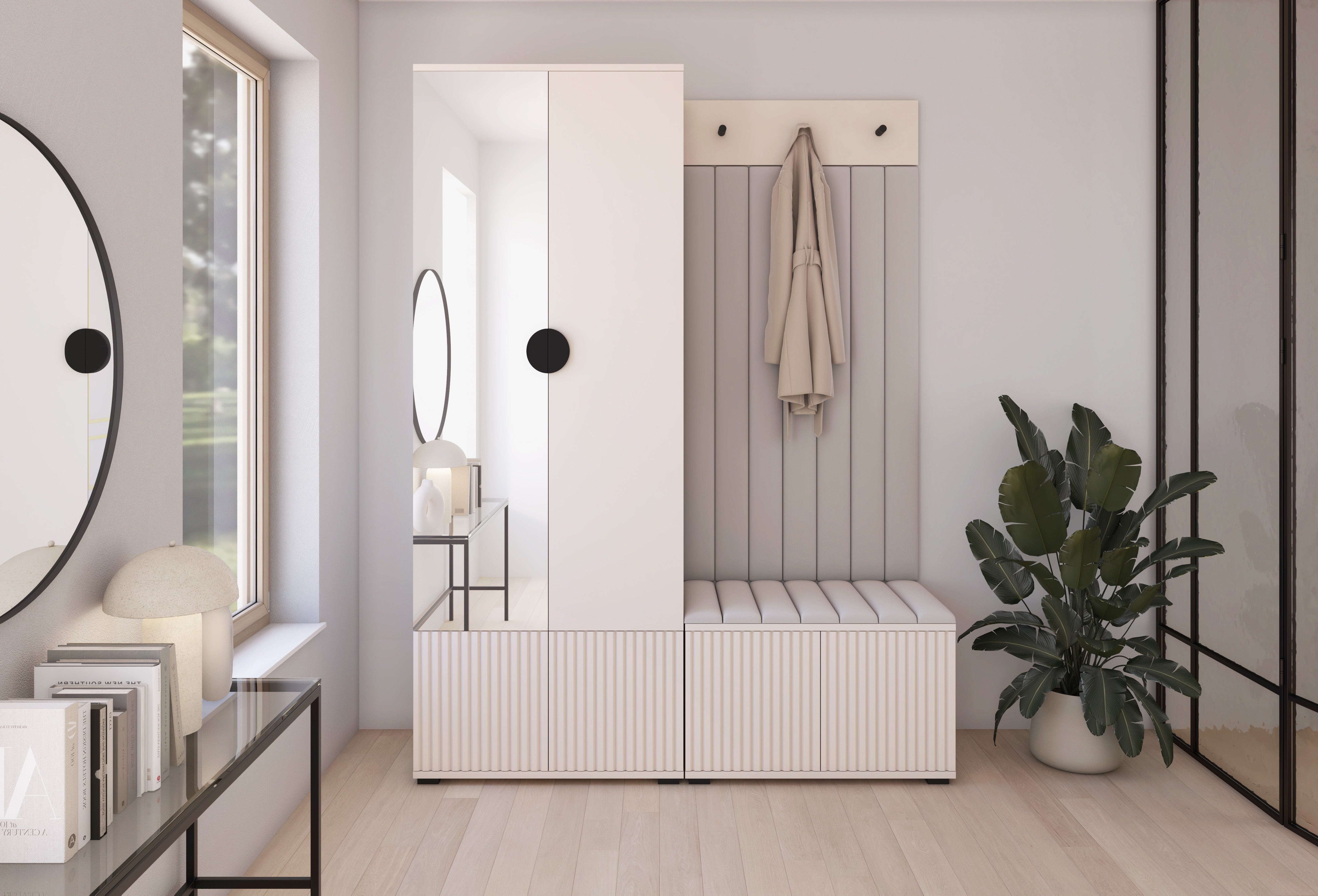 PK Rayo 1 Hallway Wardrobe - Upholstered Panels in Various Colours