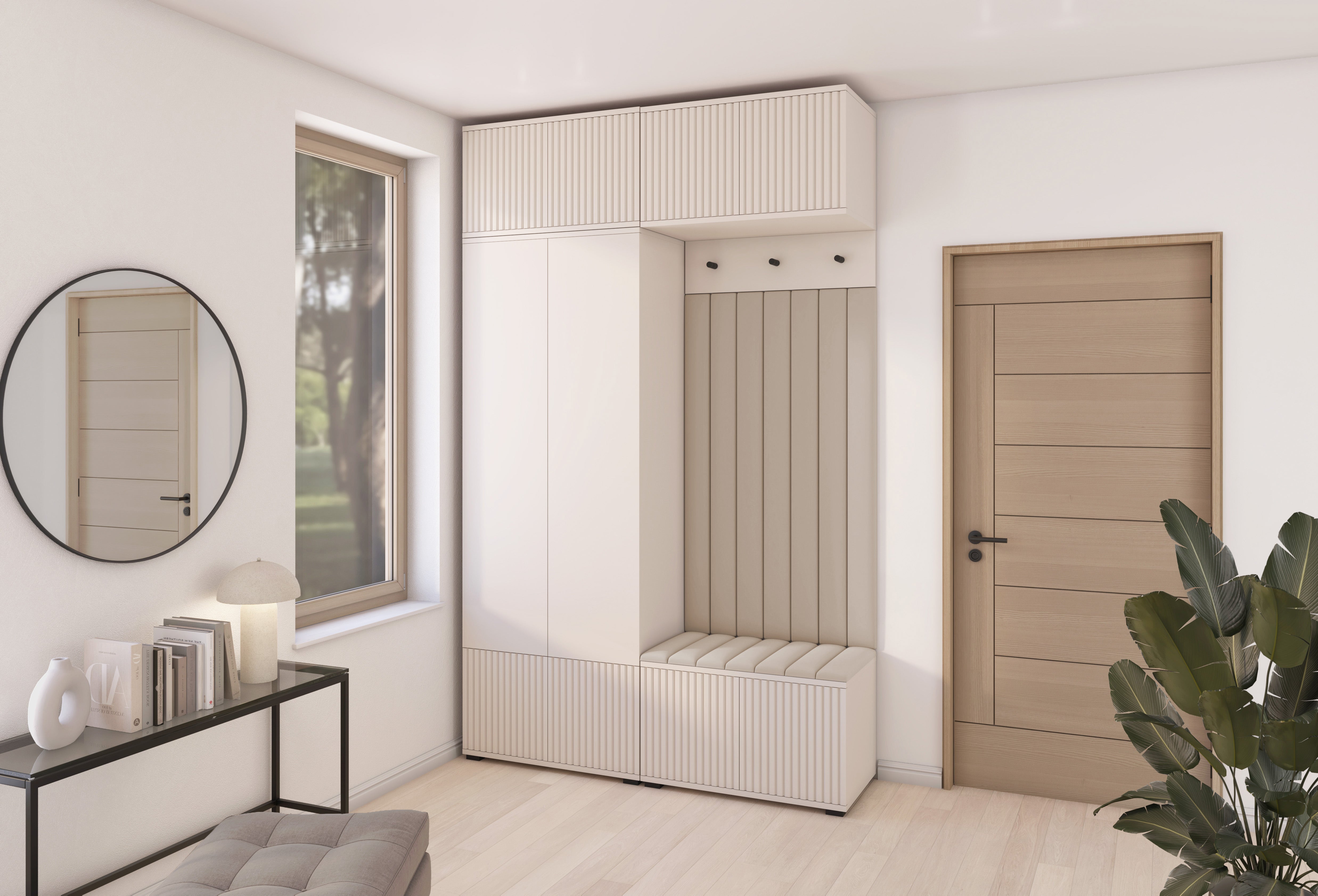 PK Rayo 2 Hallway Wardrobe - Upholstered Panels in Various Colours
