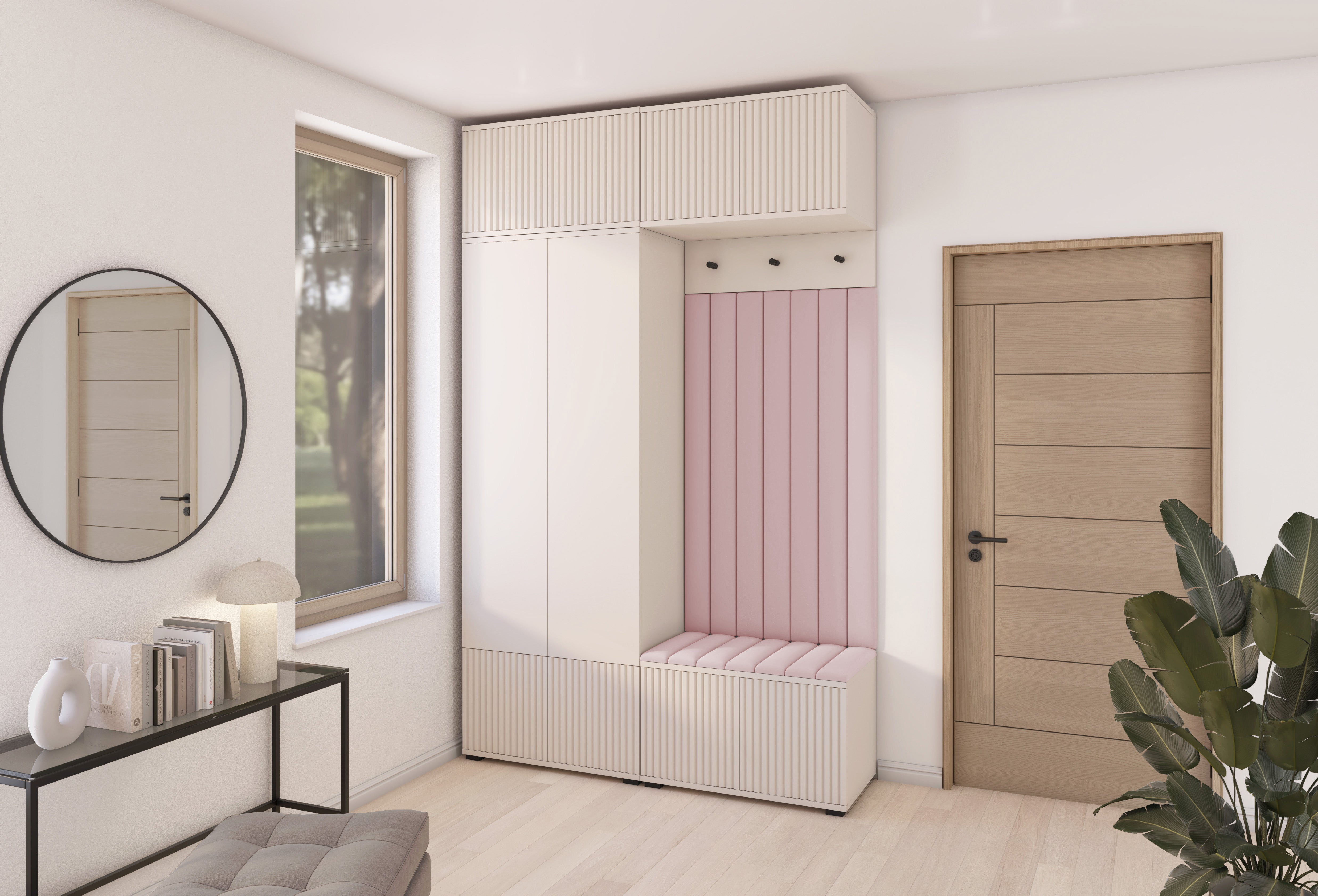 PK Rayo 2 Hallway Wardrobe - Upholstered Panels in Various Colours