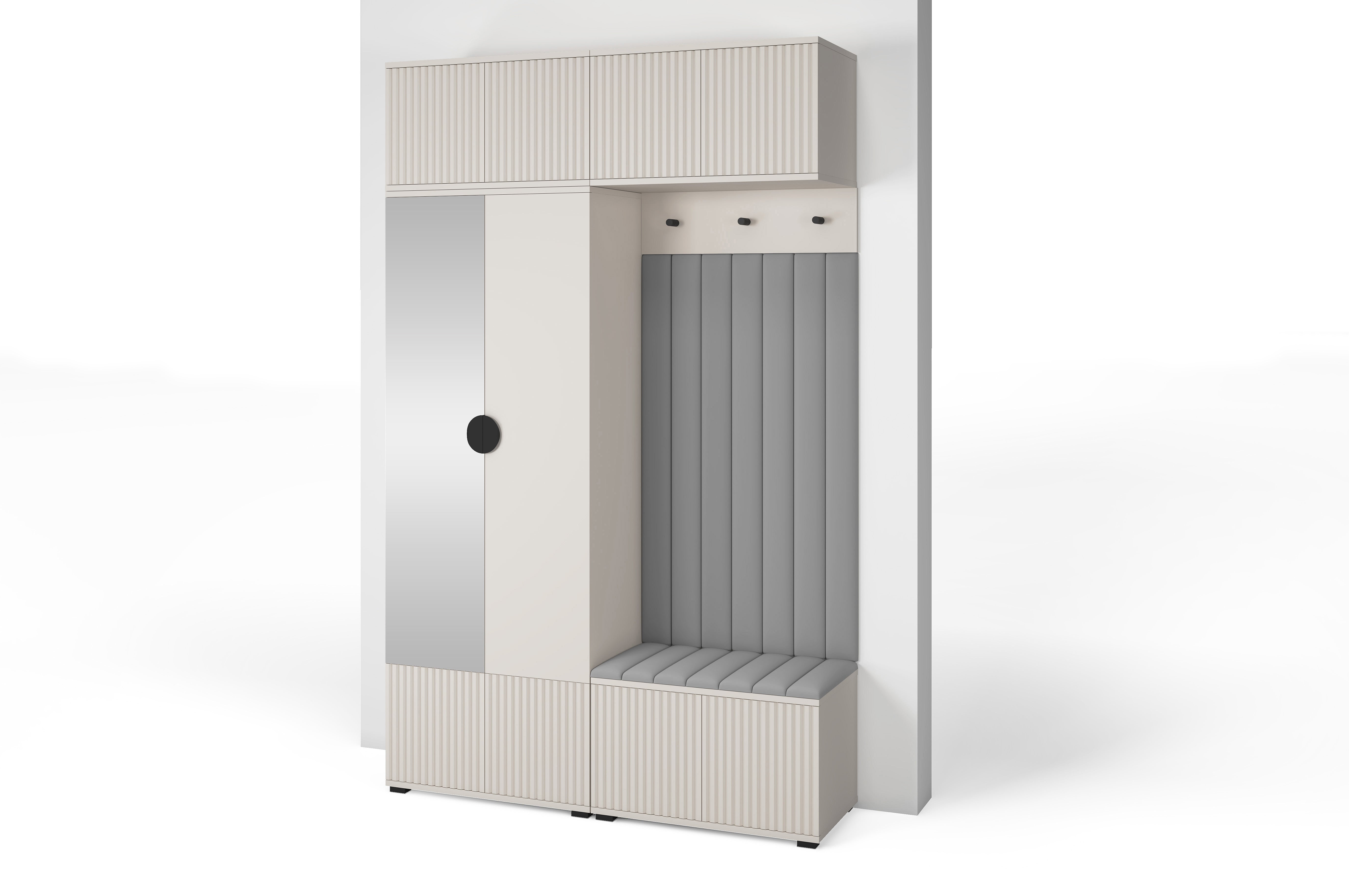 PK Rayo 2 Hallway Wardrobe - Upholstered Panels in Various Colours