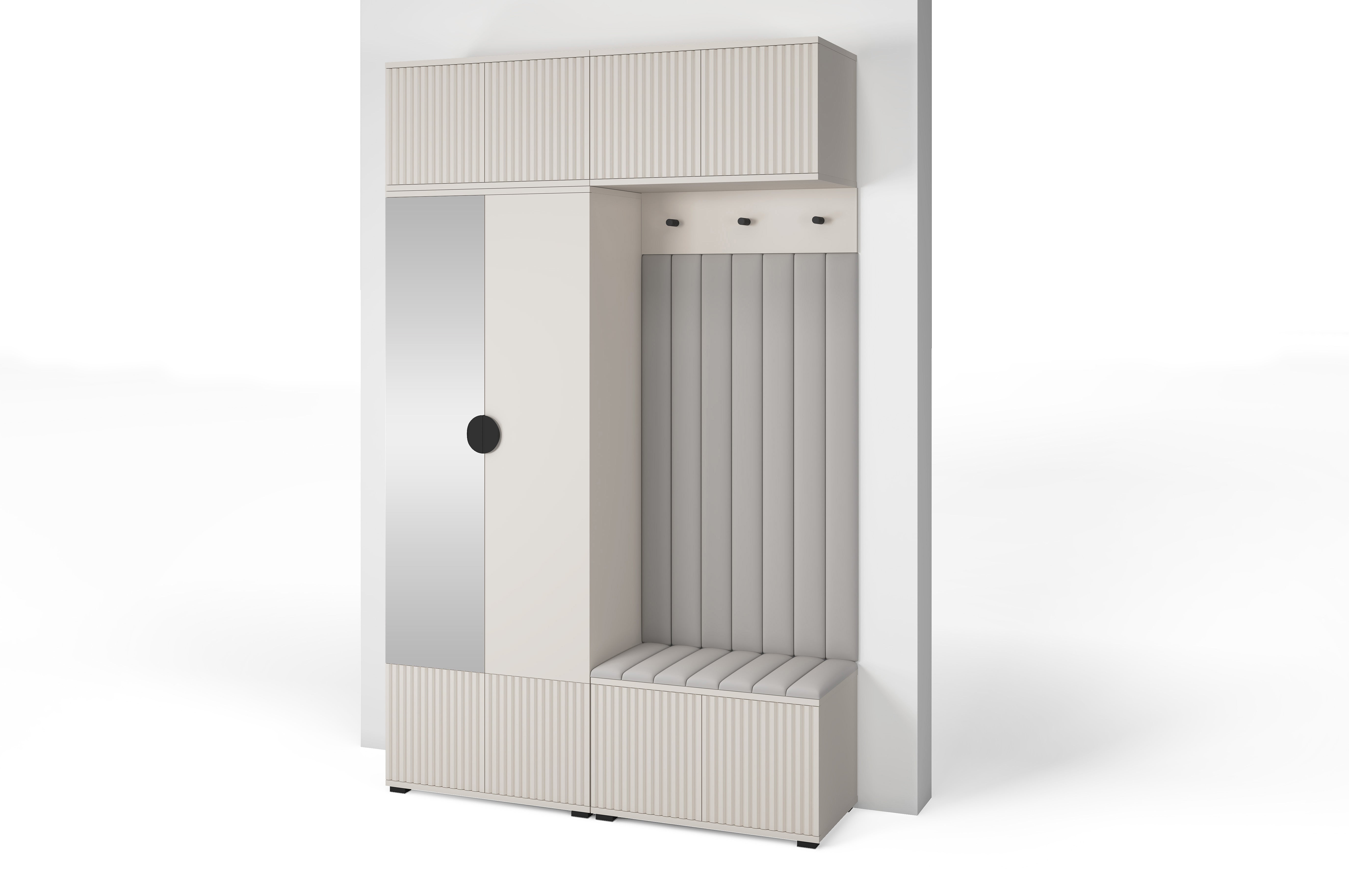 PK Rayo 2 Hallway Wardrobe - Upholstered Panels in Various Colours