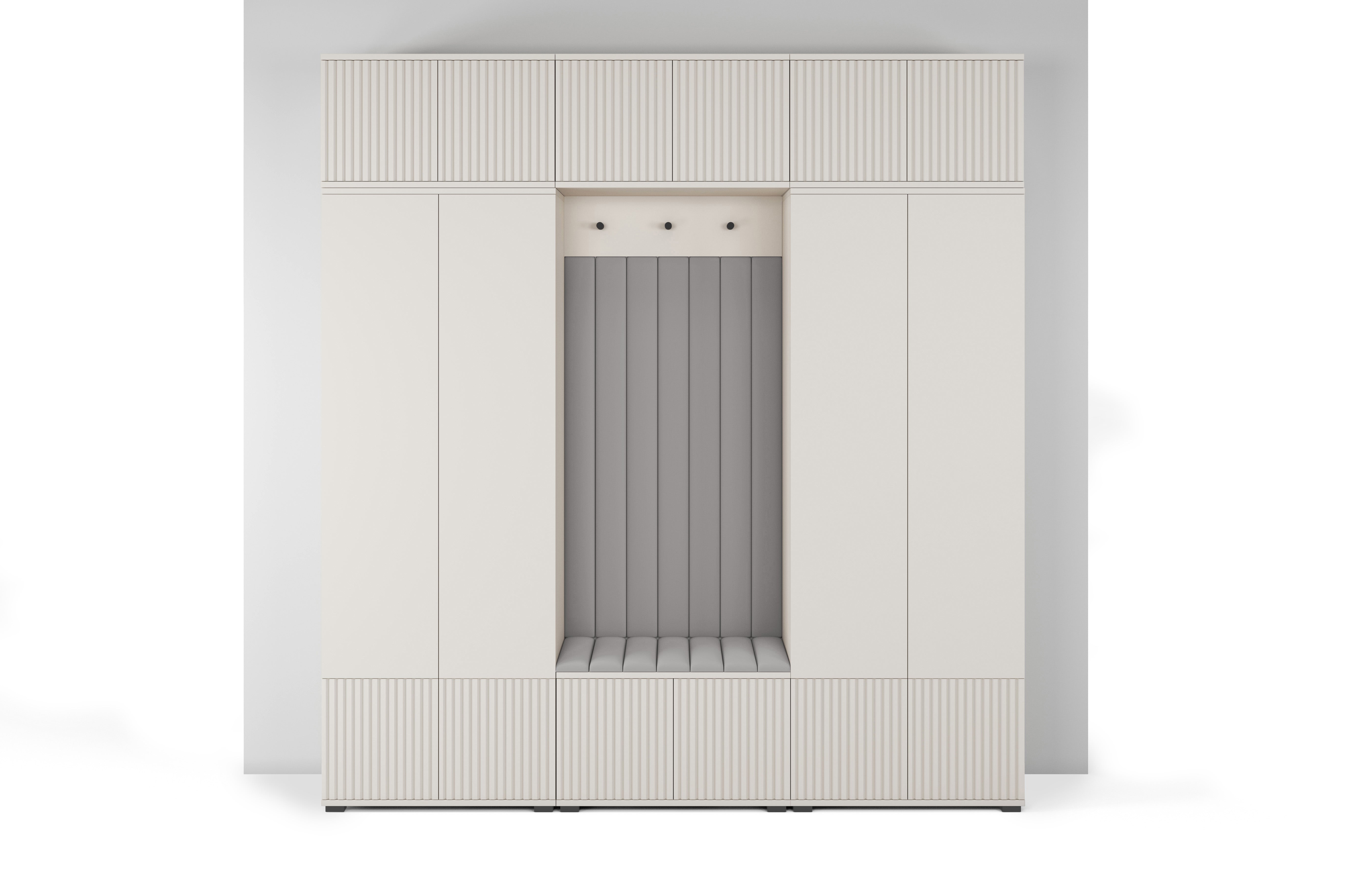 PK Rayo 3 Hallway Wardrobe - Upholstered Panels in Various Colours