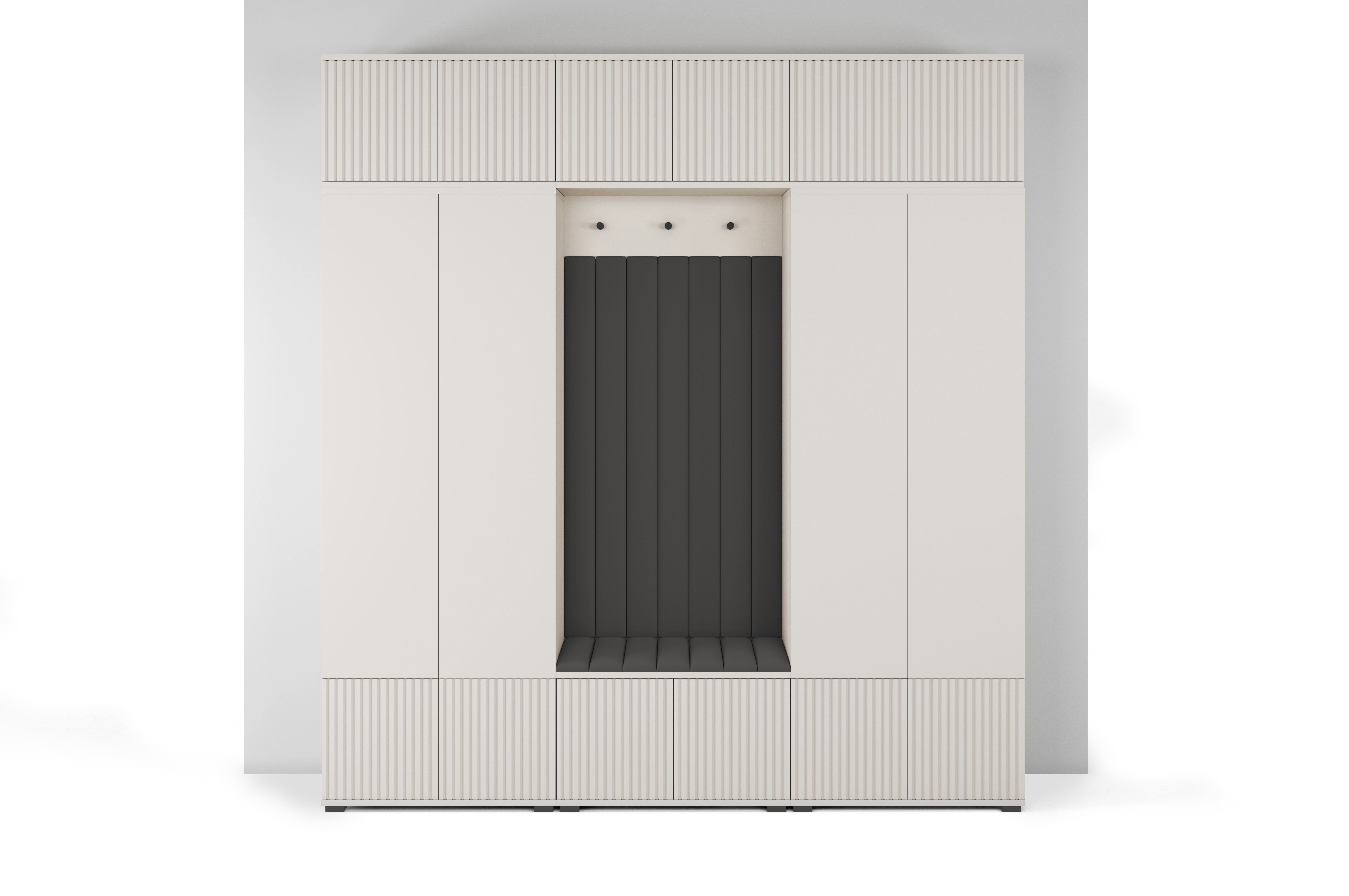 PK Rayo 3 Hallway Wardrobe - Upholstered Panels in Various Colours