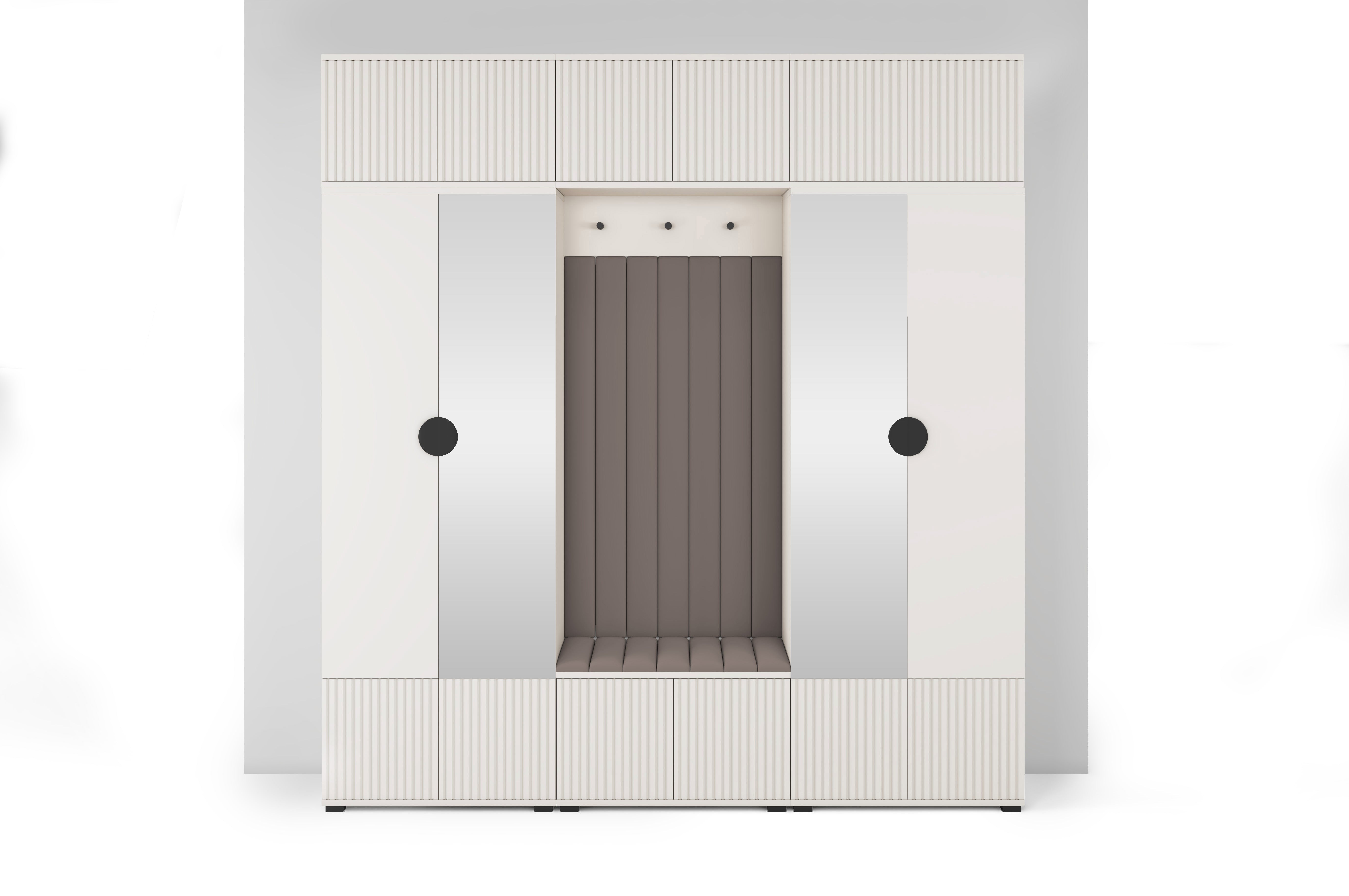 PK Rayo 3 Hallway Wardrobe - Upholstered Panels in Various Colours