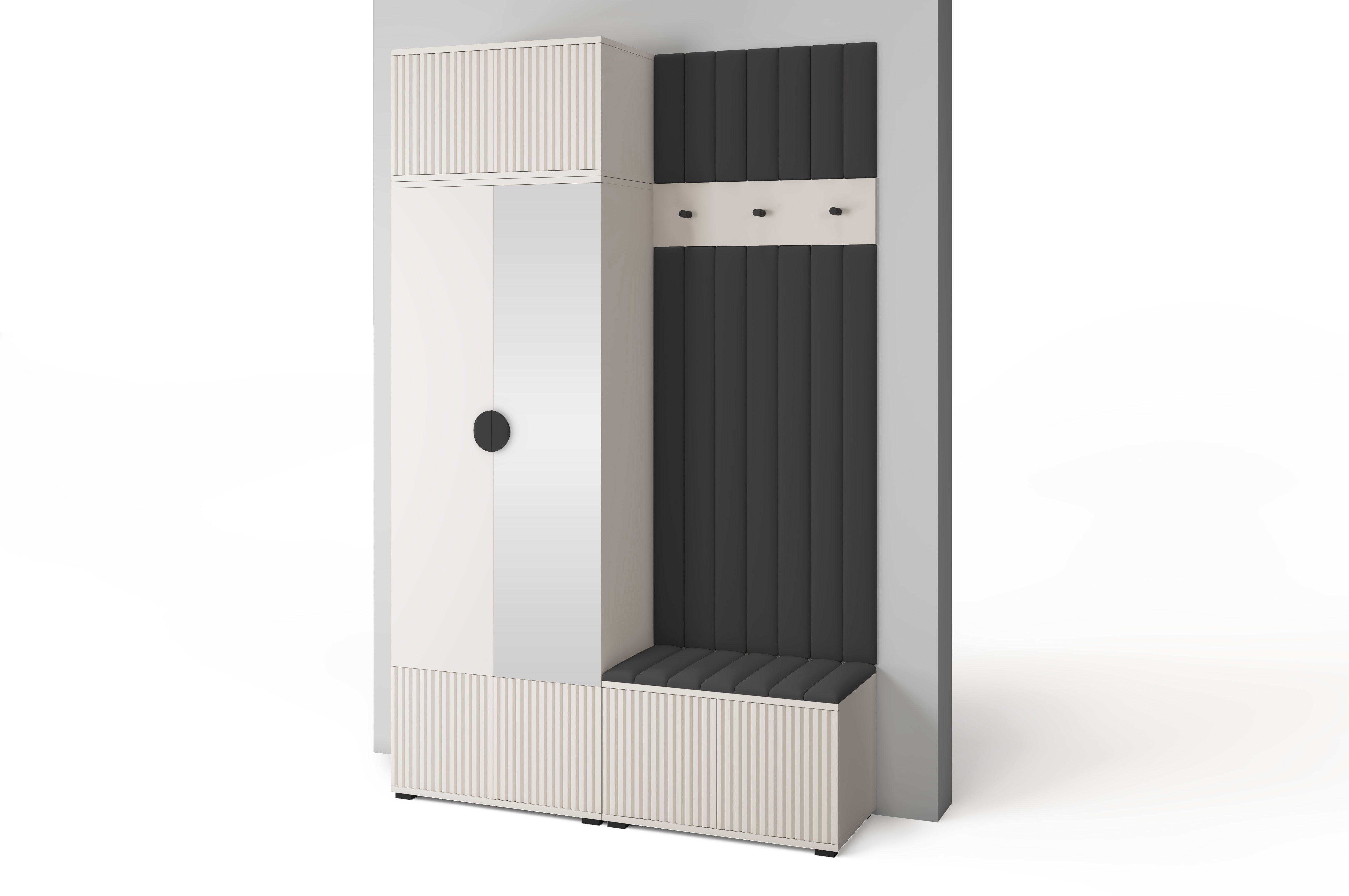 PK Rayo 4 Hallway Wardrobe - Upholstered Panels in Various Colours