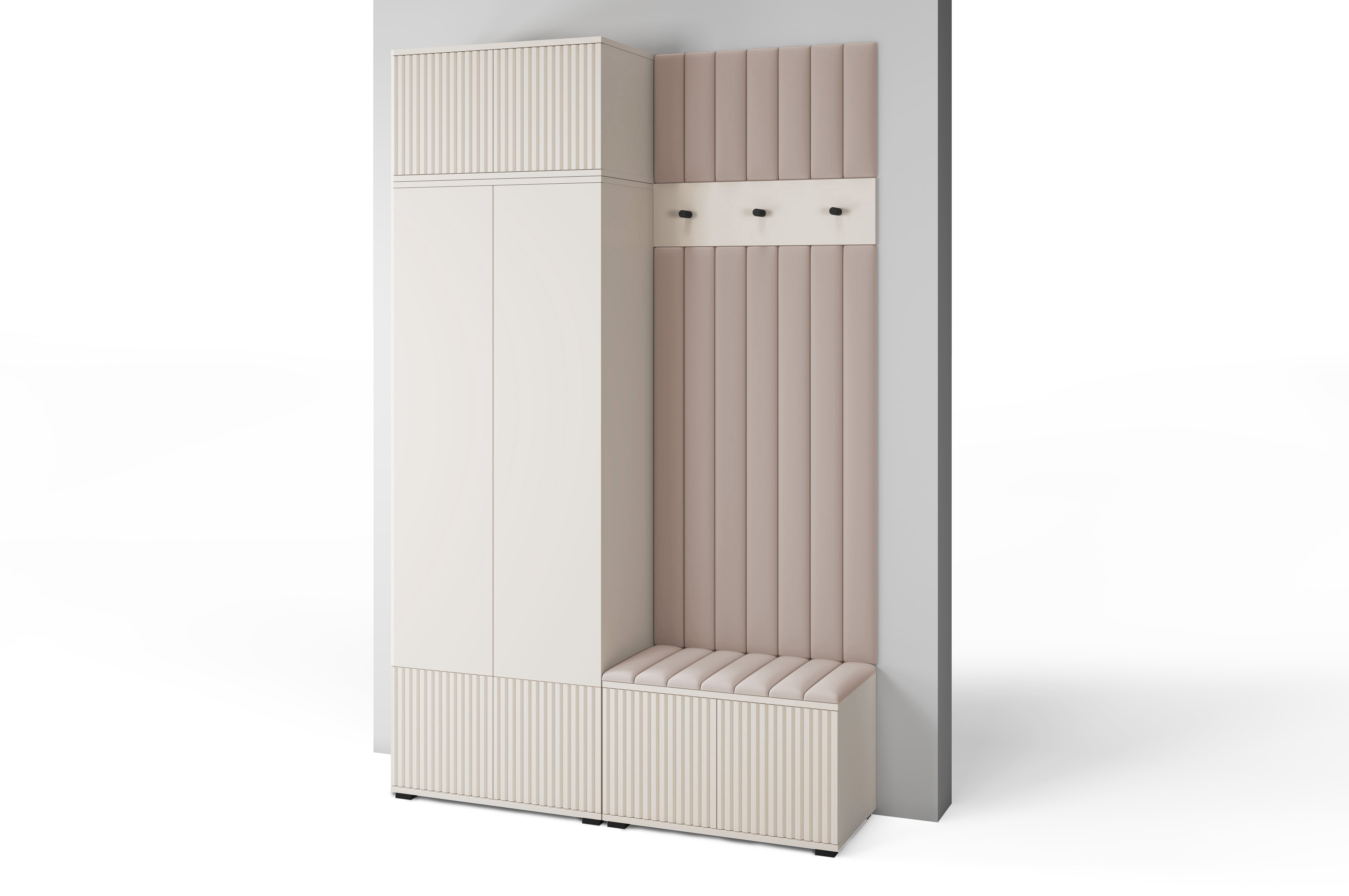 PK Rayo 4 Hallway Wardrobe - Upholstered Panels in Various Colours