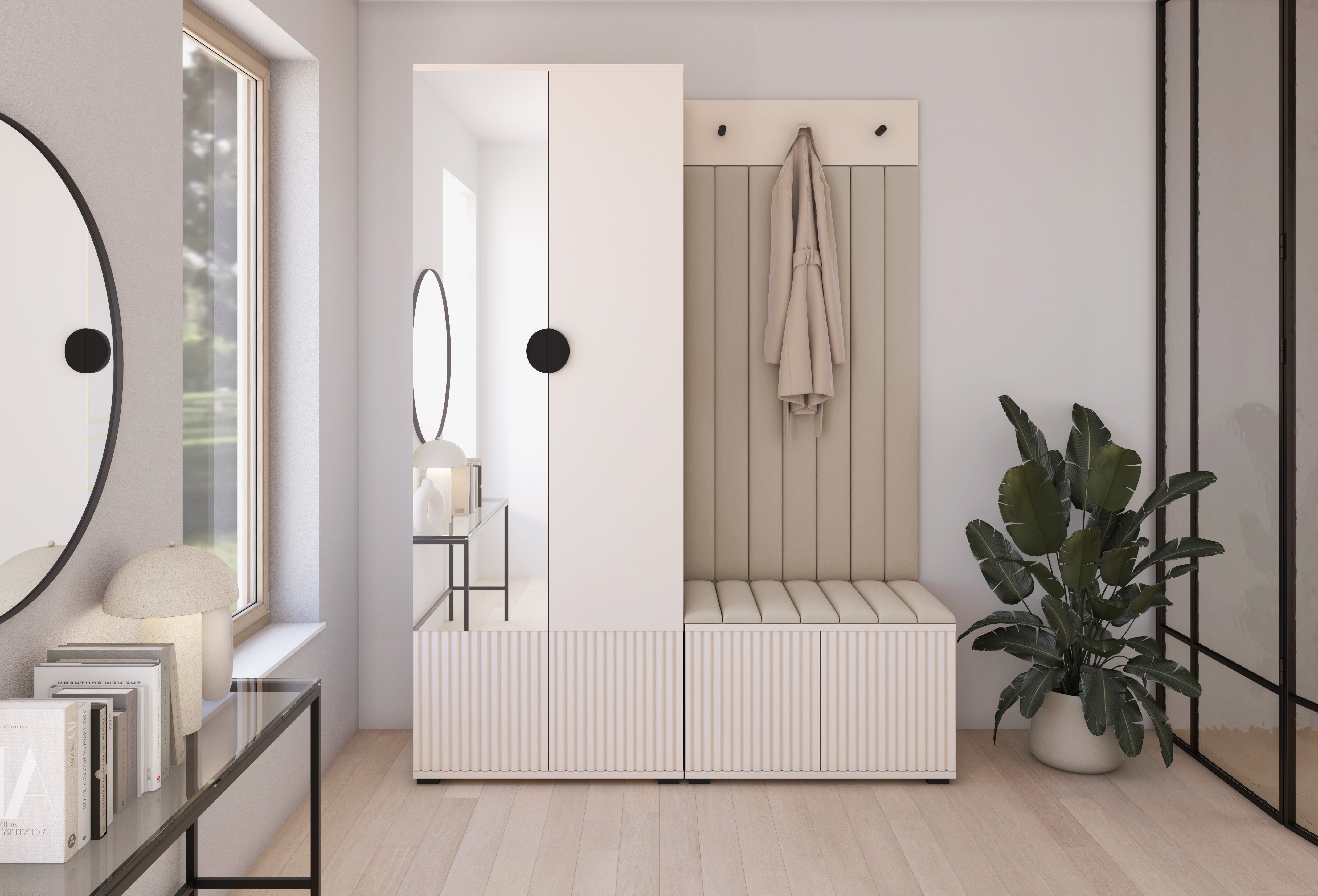 PK Rayo 1 Hallway Wardrobe - Upholstered Panels in Various Colours