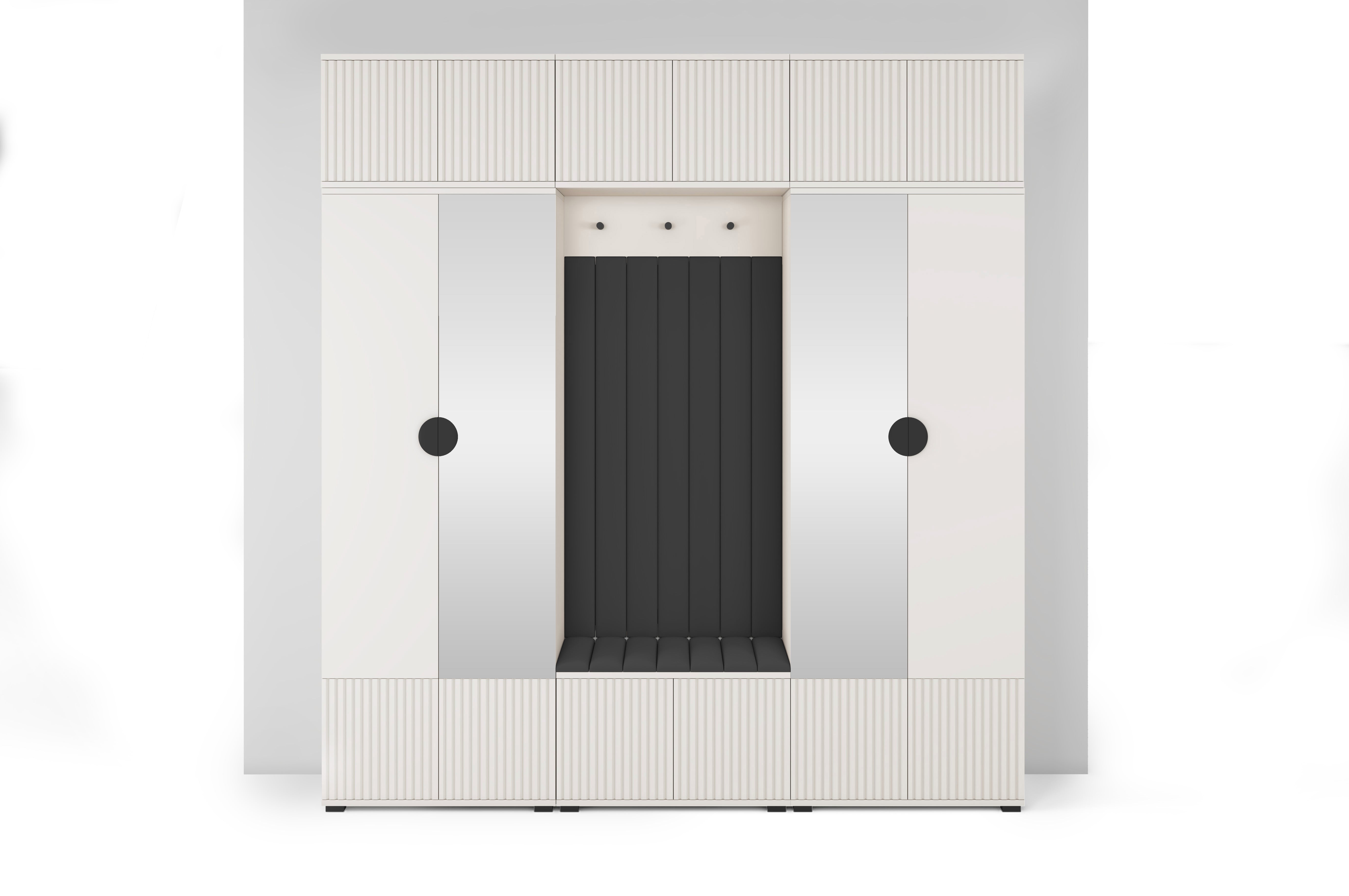 PK Rayo 3 Hallway Wardrobe - Upholstered Panels in Various Colours