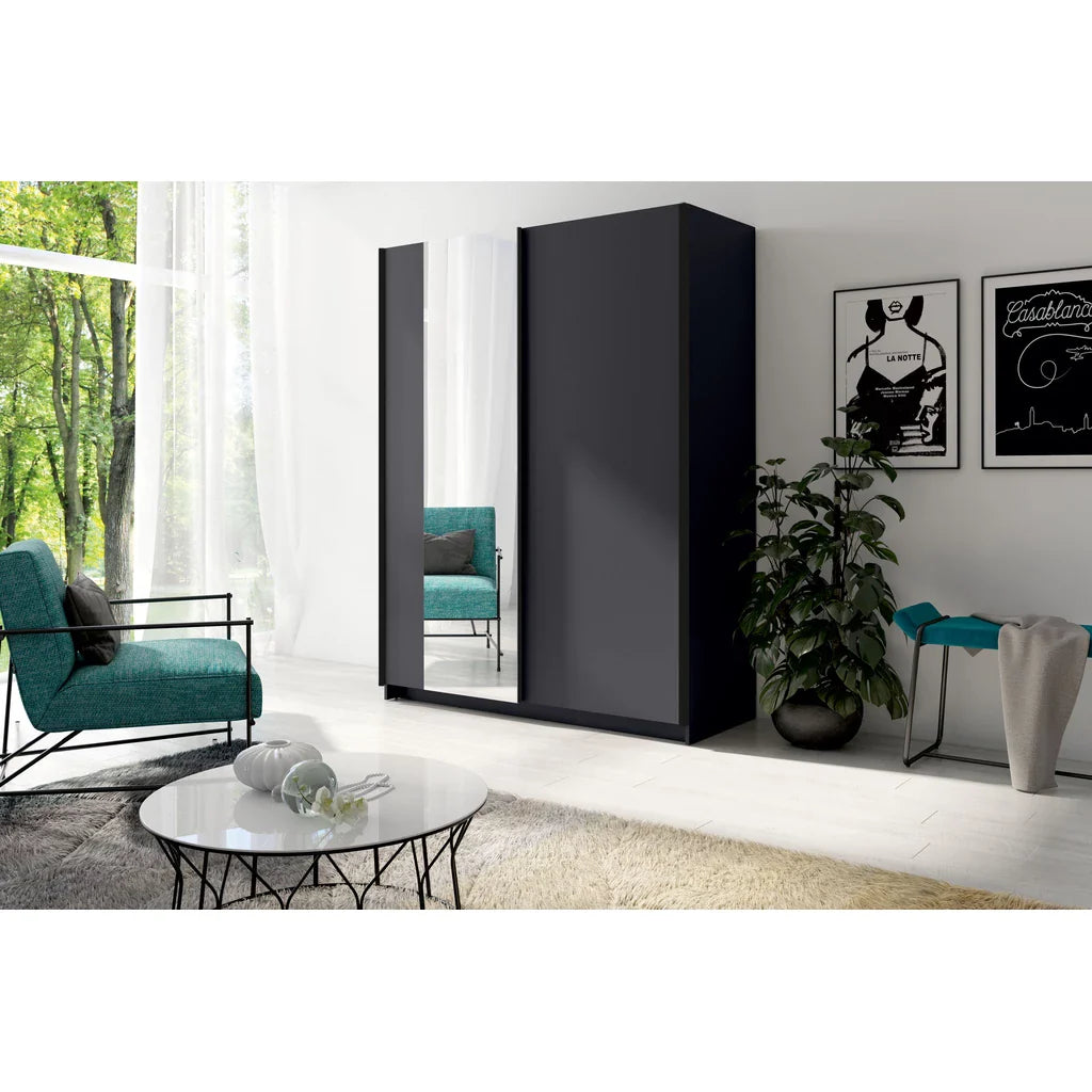 MO Gozo III Black 150 cm Wardrobe