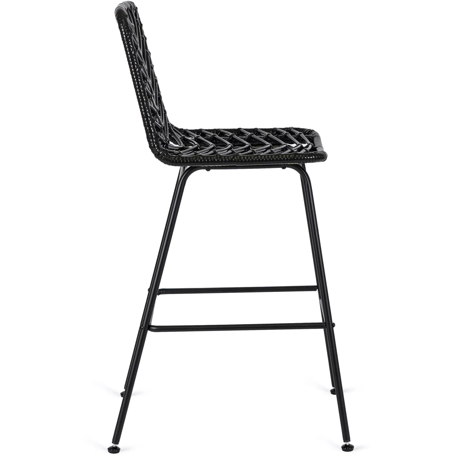 Elite JERRY Black Rattan Garden Bar Stool – Stylish & Durable