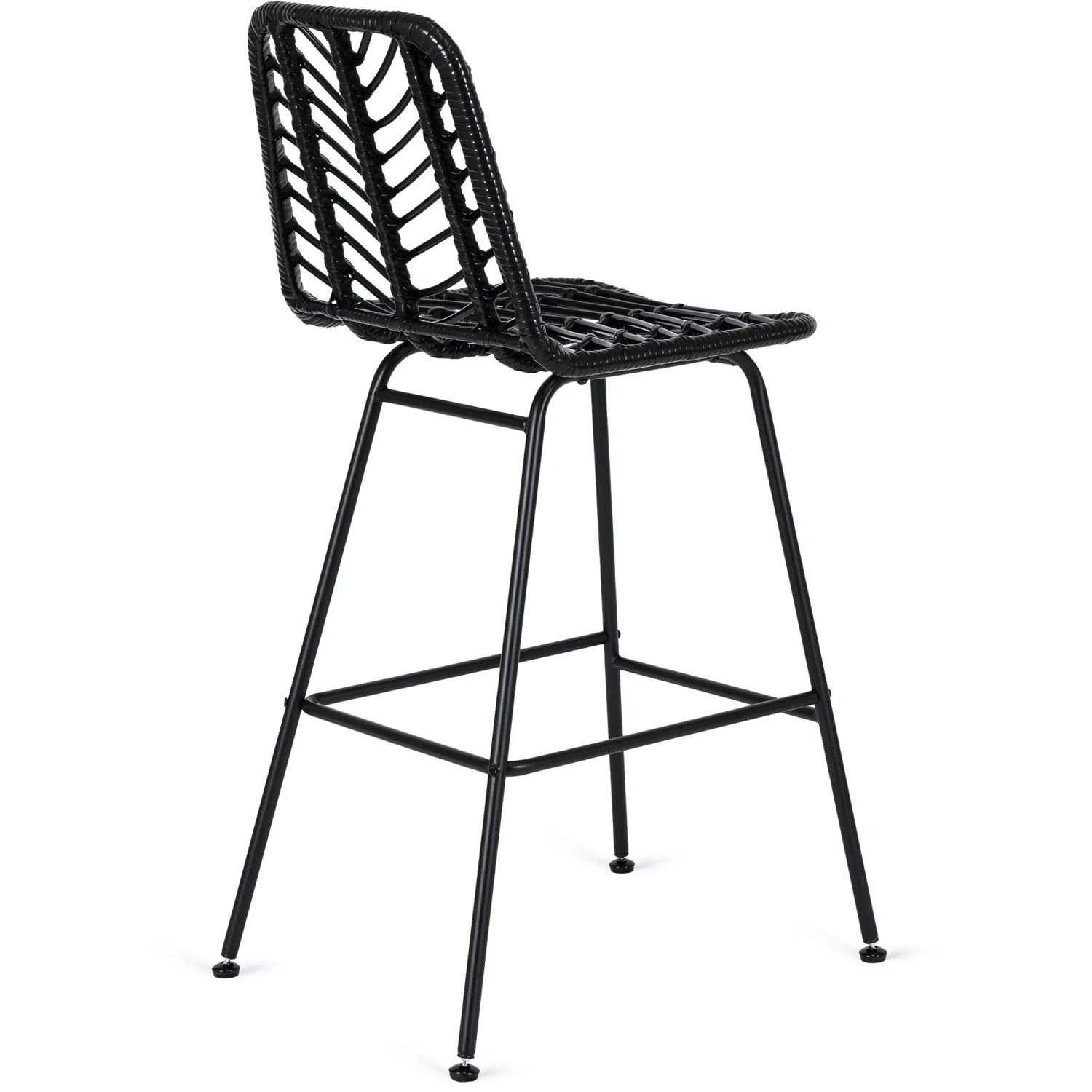 Elite JERRY Black Rattan Garden Bar Stool – Stylish & Durable