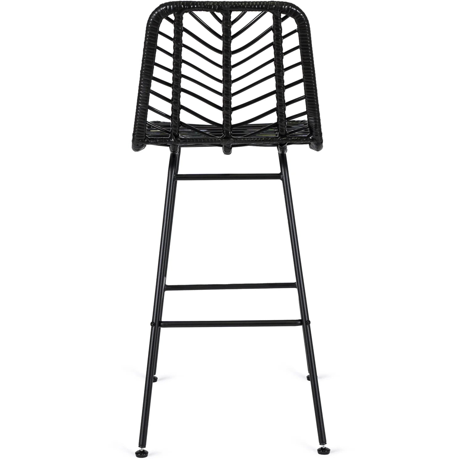 Elite JERRY Black Rattan Garden Bar Stool – Stylish & Durable
