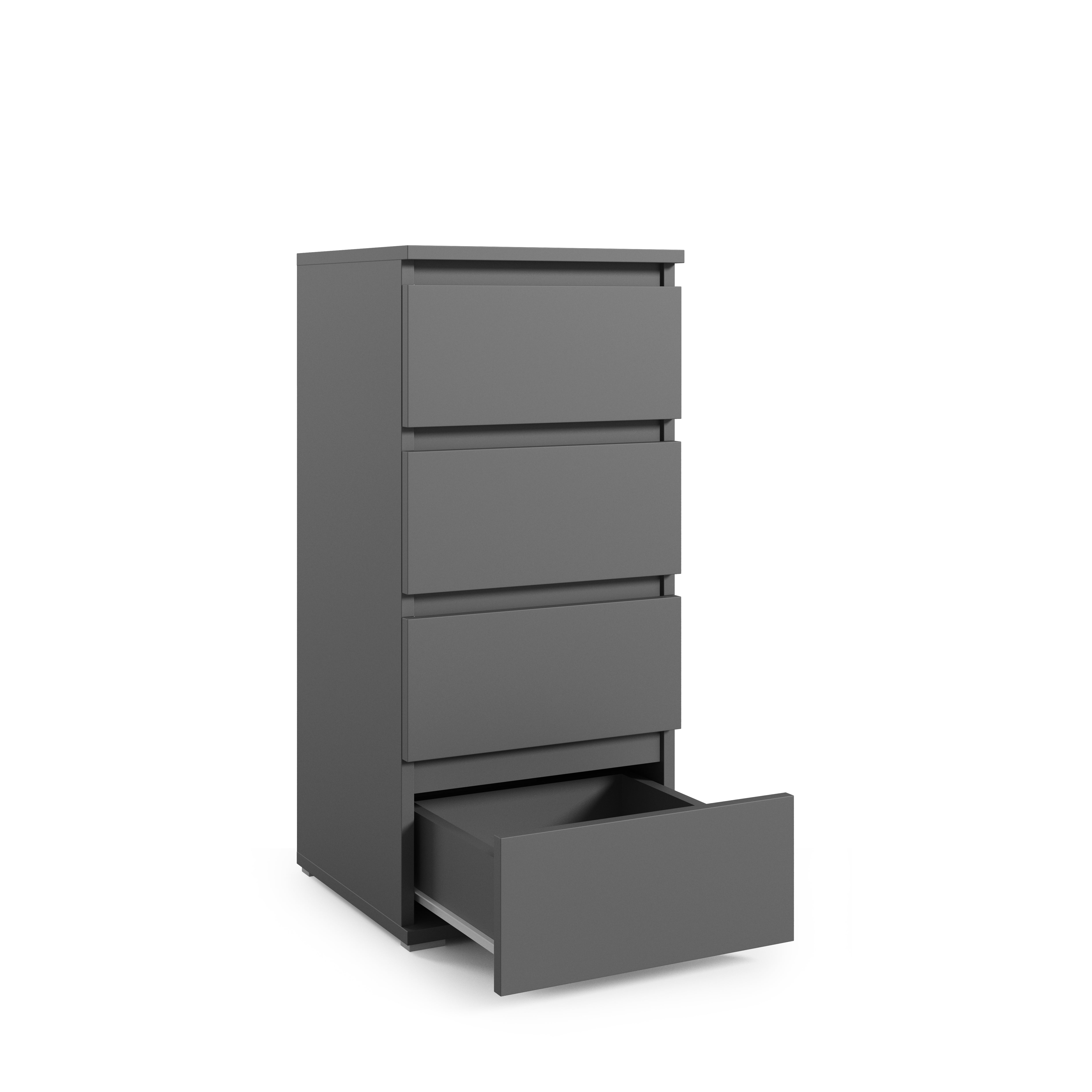 PK Emi 36 Hallway Wardrobe Graphite - Upholstered Panels in Various Colours