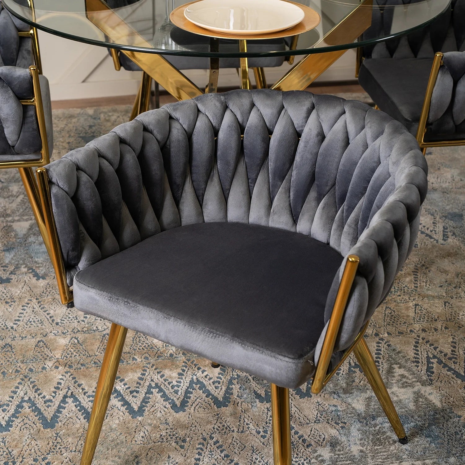 Elite CAPRI Grey Velour Chair – Luxury & Comfort in One Design