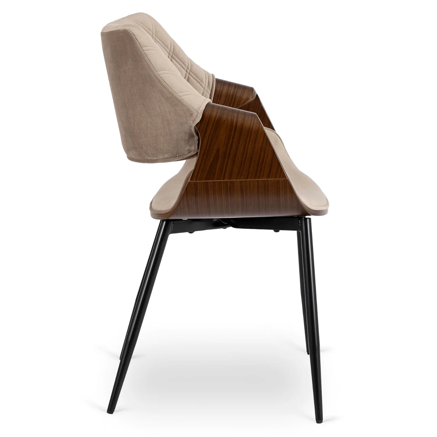 Elite DAKOTA Beige/Walnut Velour Chair – A Fusion of Elegance and Comfort