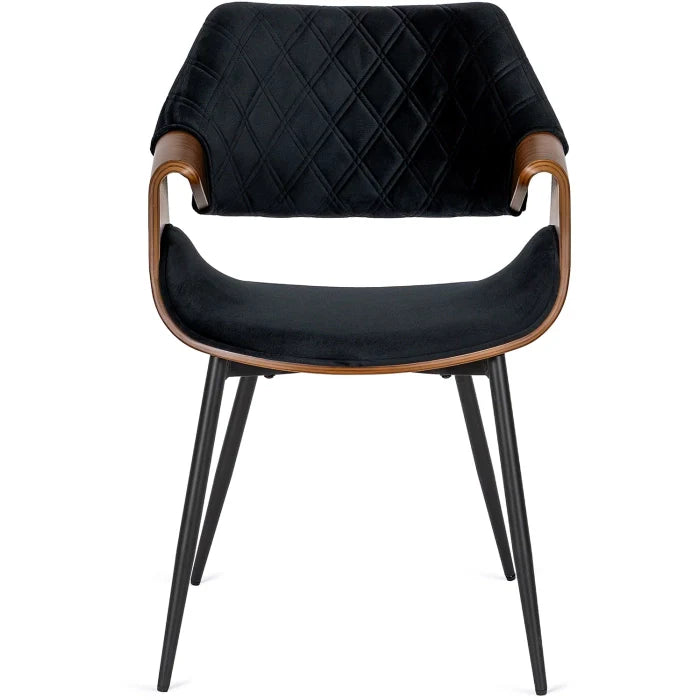 Elite DAKOTA Black/Walnut Velour Chair – A Fusion of Elegance and Comfort