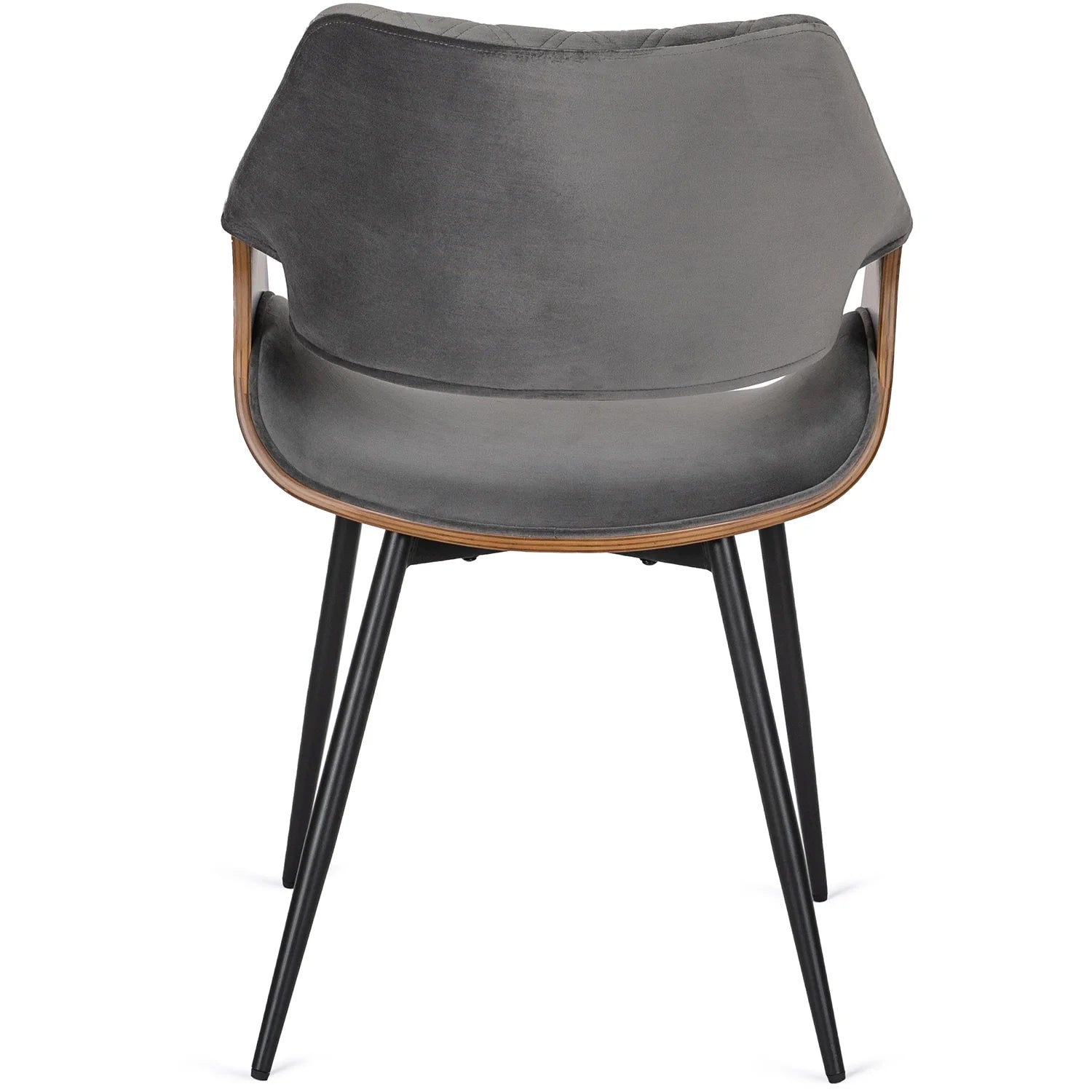 Elite DAKOTA Grau/Walnuss Veloursstuhl – Eine Mischung aus moderner und klassischer Eleganz