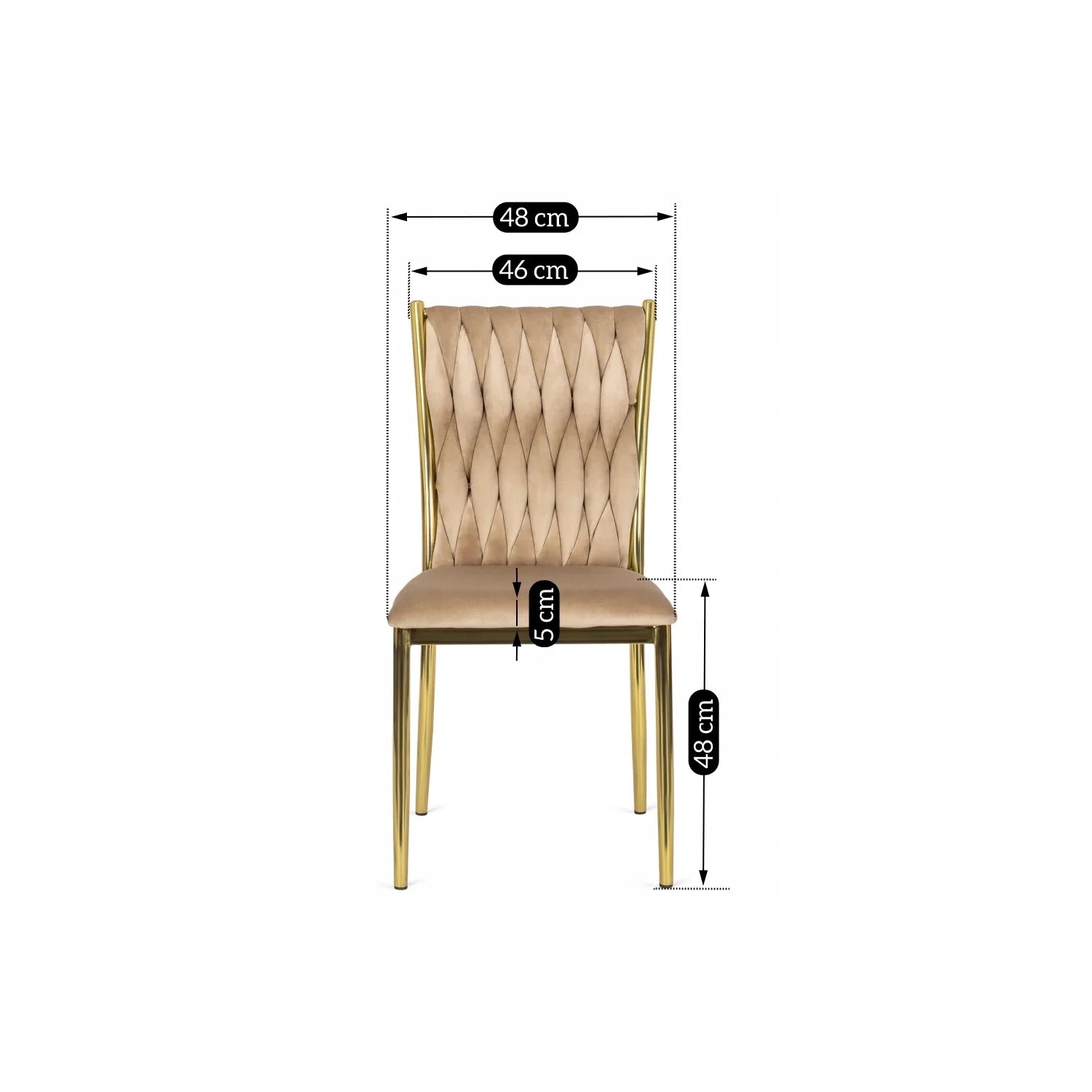 Elite DAN Chair – Beige Velvet & Gold Frame
