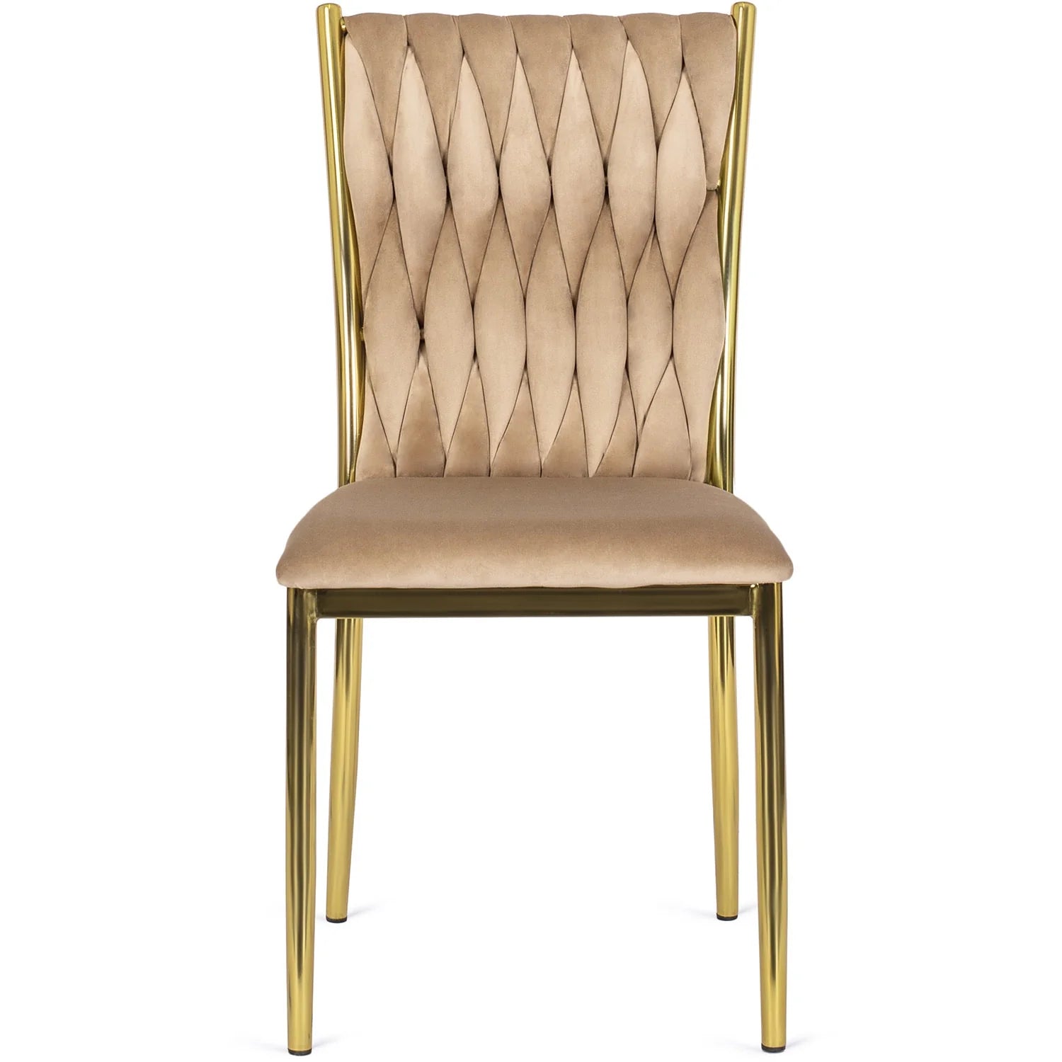 Elite DAN Chair – Beige Velvet & Gold Frame