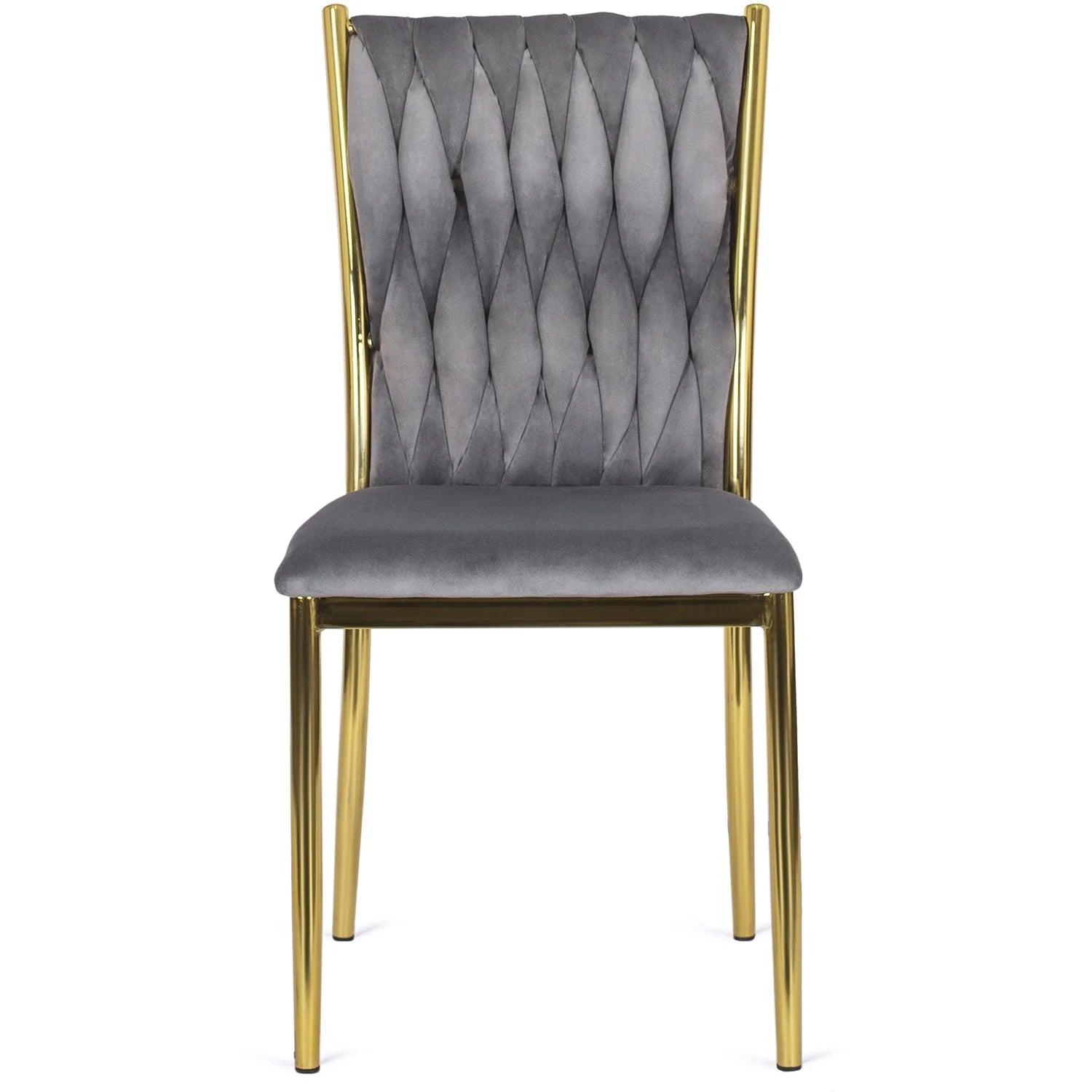 Elite DAN Chair – Gray Velvet & Gold Frame