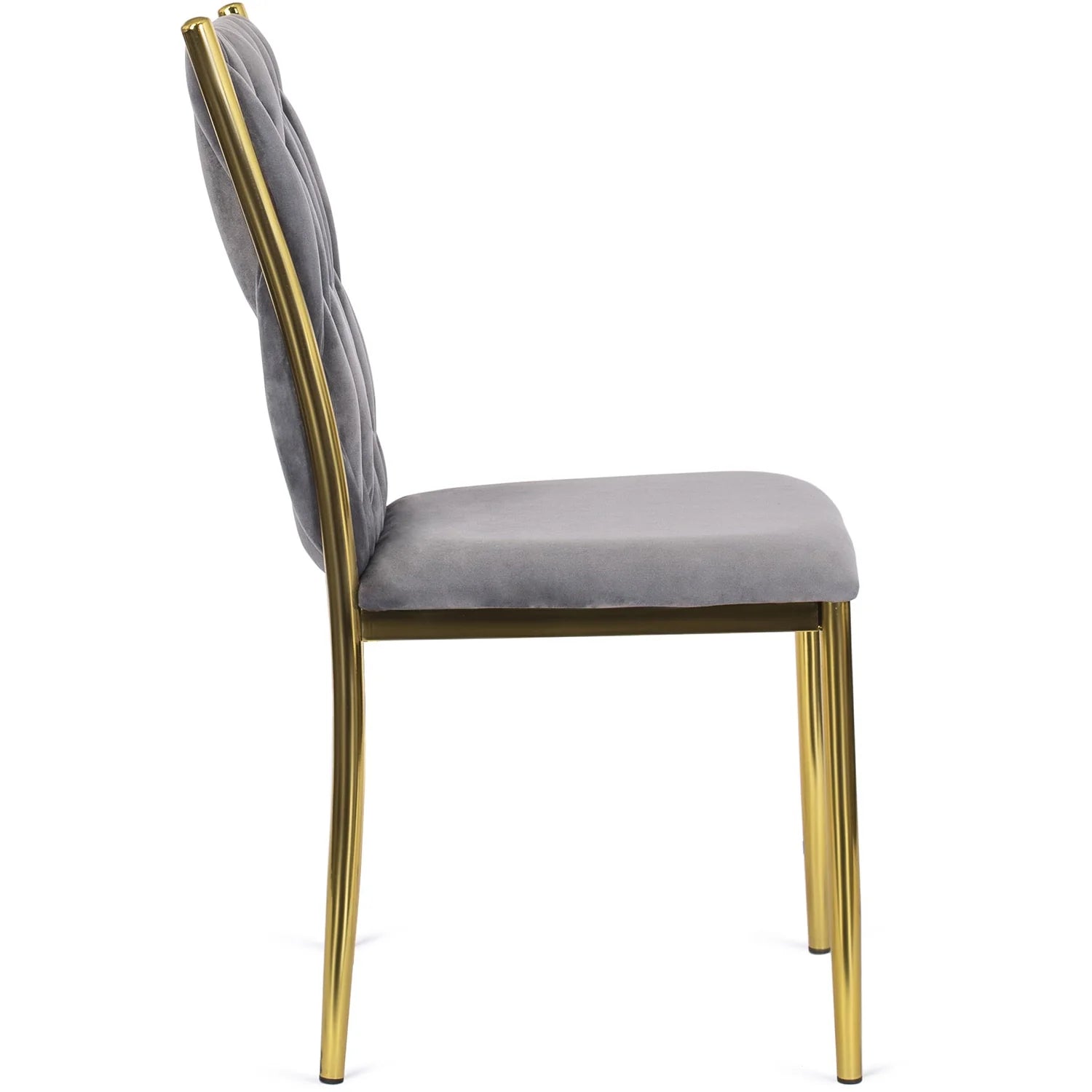 Elite DAN Chair – Gray Velvet & Gold Frame