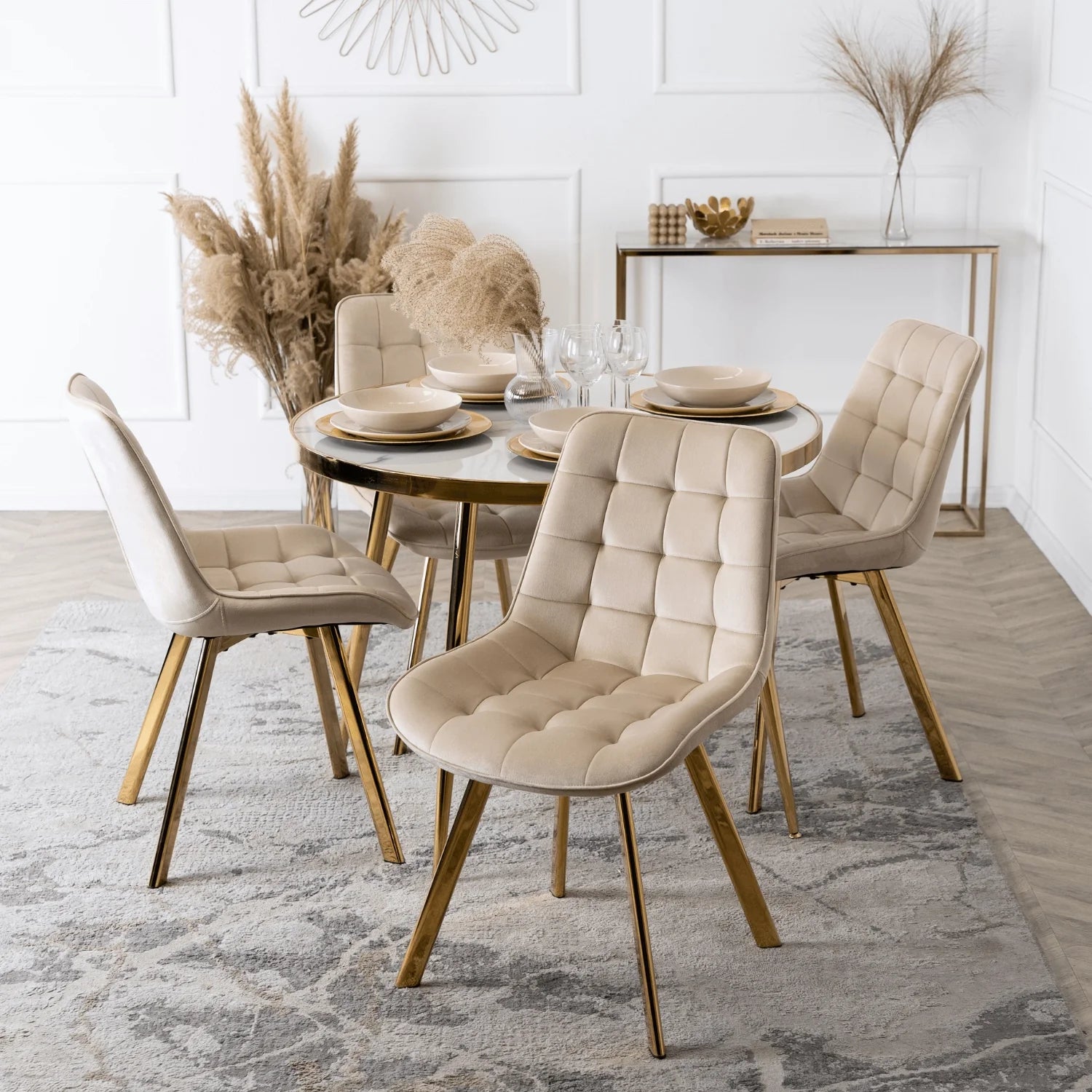 Elite DEVI Cream Velvet Chair – A Touch of Luxury and Comfort