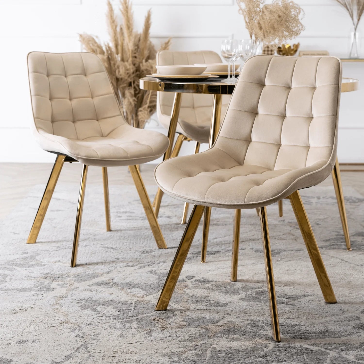 Elite DEVI Cream Velvet Chair – A Touch of Luxury and Comfort