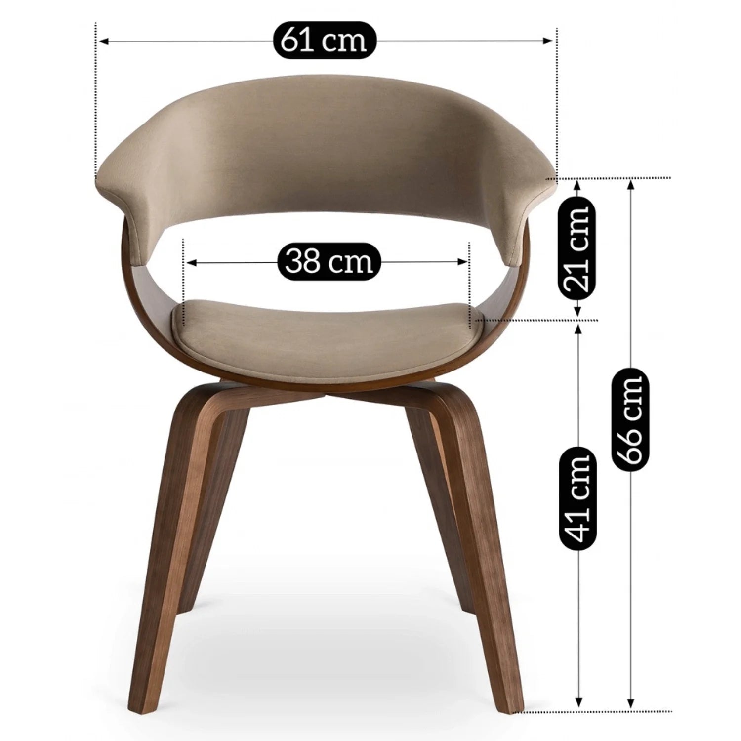 Elite GARY Beige/Walnut Chair – A Timeless Fusion of Comfort & Elegance