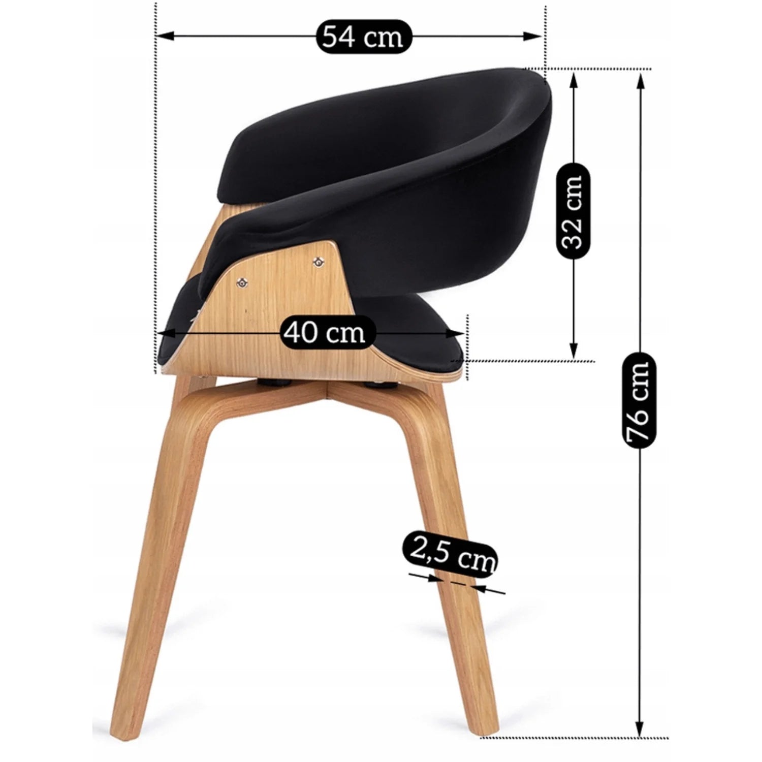 Elite GARY Golden Oak/Black Chair – A Fusion of Elegance & Comfort