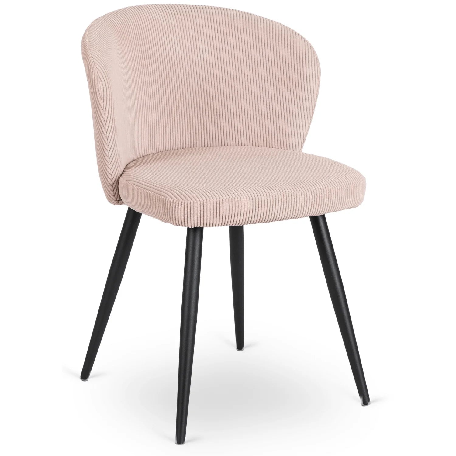 Elite HAILEY Chair – Chic Pink Corduroy with Black Metal Legs
