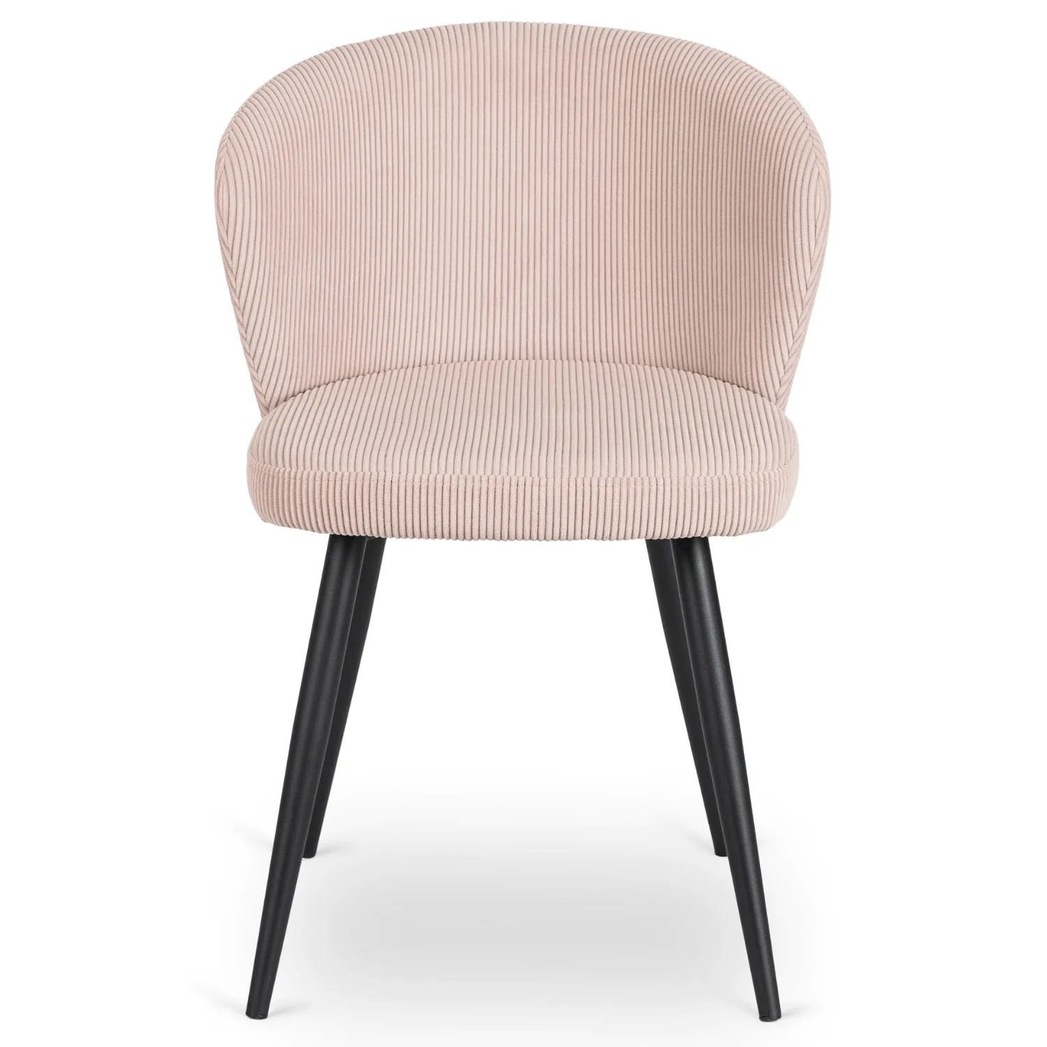 Elite HAILEY Stuhl – Schicker rosa Cord mit schwarzen Metallbeinen