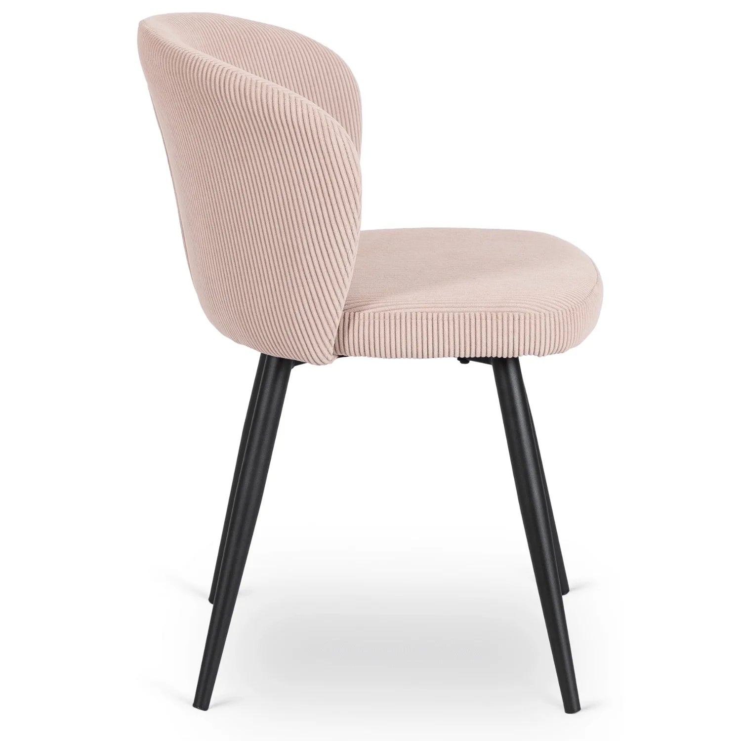 Elite HAILEY Stuhl – Schicker rosa Cord mit schwarzen Metallbeinen