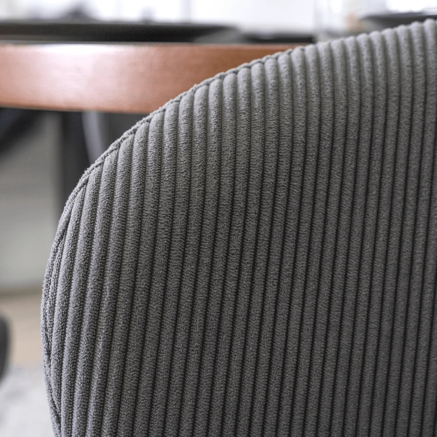 Elite HAILEY Chair – Modern Gray Corduroy with Black Metal Legs