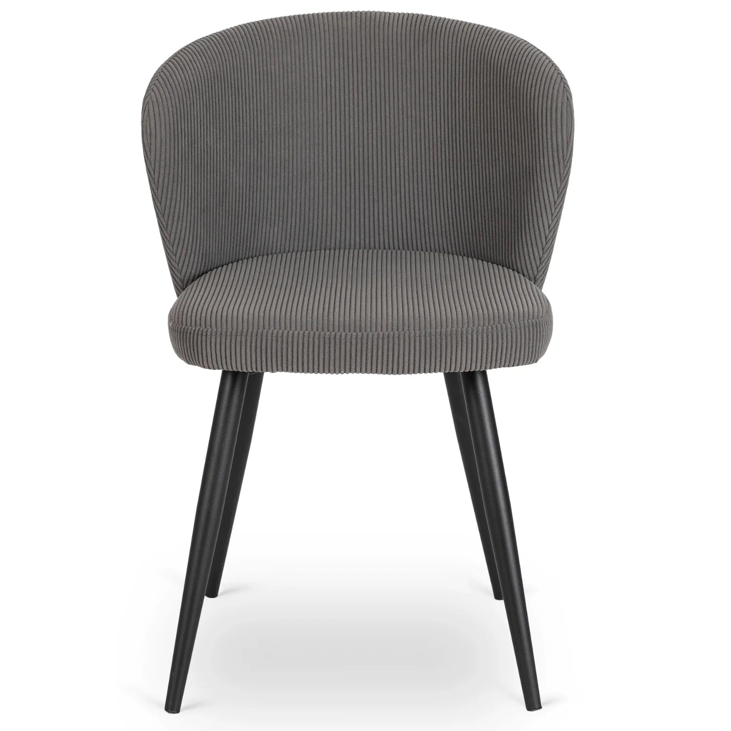 Elite HAILEY Chair – Modern Gray Corduroy with Black Metal Legs