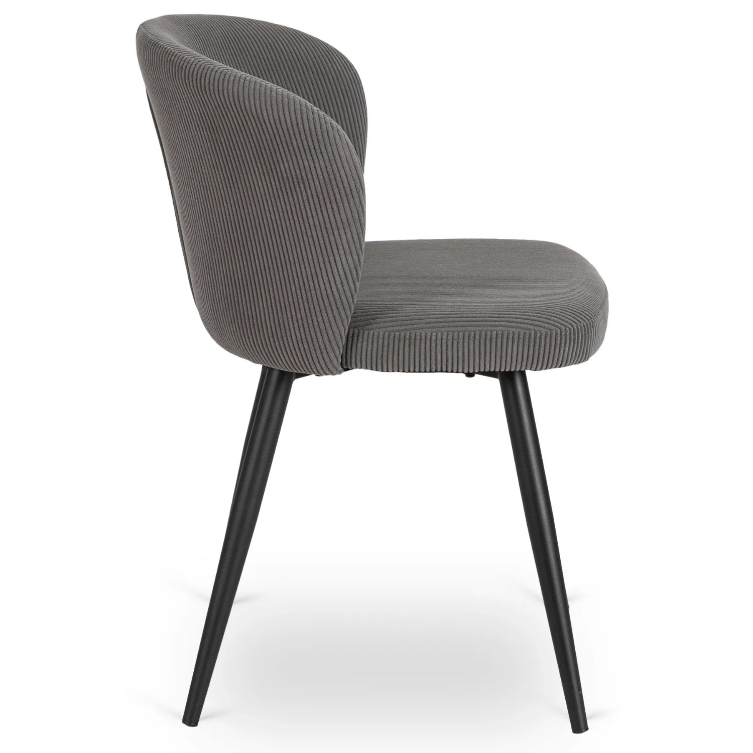 Elite HAILEY Chair – Modern Gray Corduroy with Black Metal Legs
