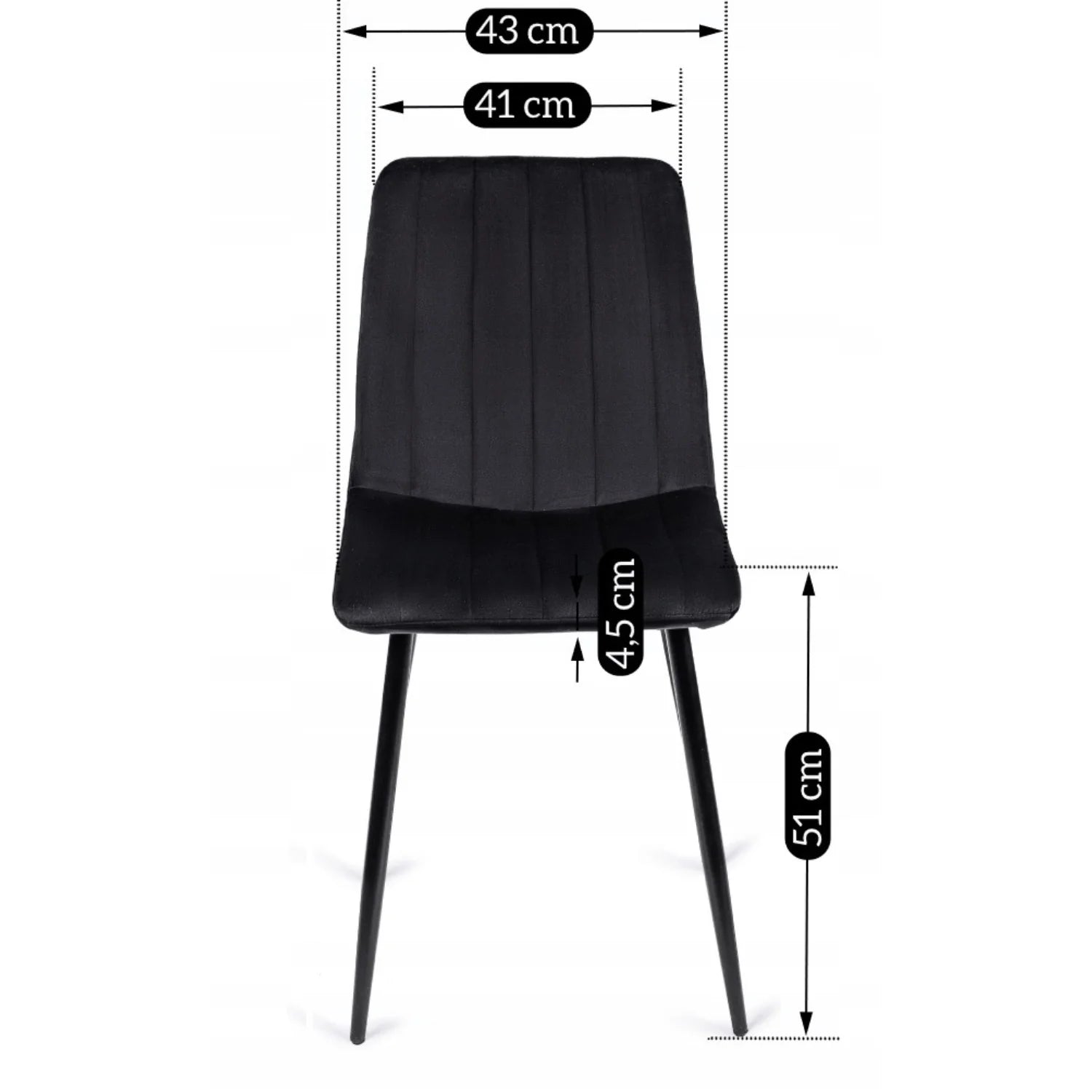 Elite IBIS Black Velvet Chair – Sleek & Modern Seating