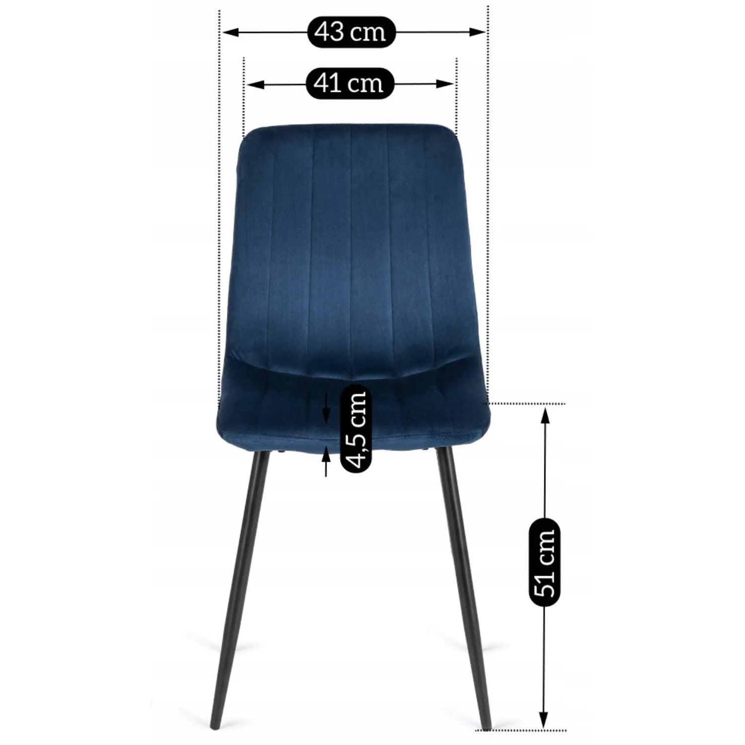 Elite IBIS Navy Blue Velvet Chair – Timeless Elegance & Supreme Comfort