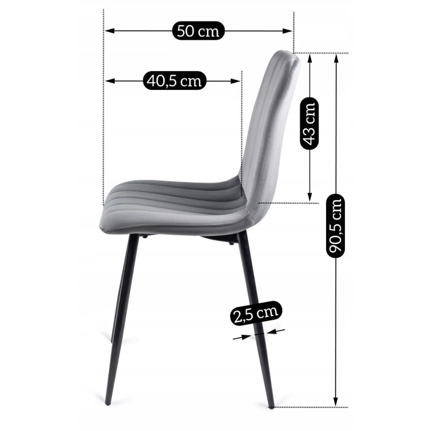 Elite IBIS Grey Velvet Chair – Modern Comfort & Timeless Style