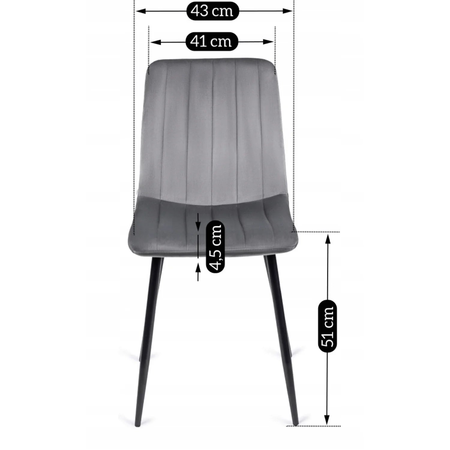 Elite IBIS Grey Velvet Chair – Modern Comfort & Timeless Style