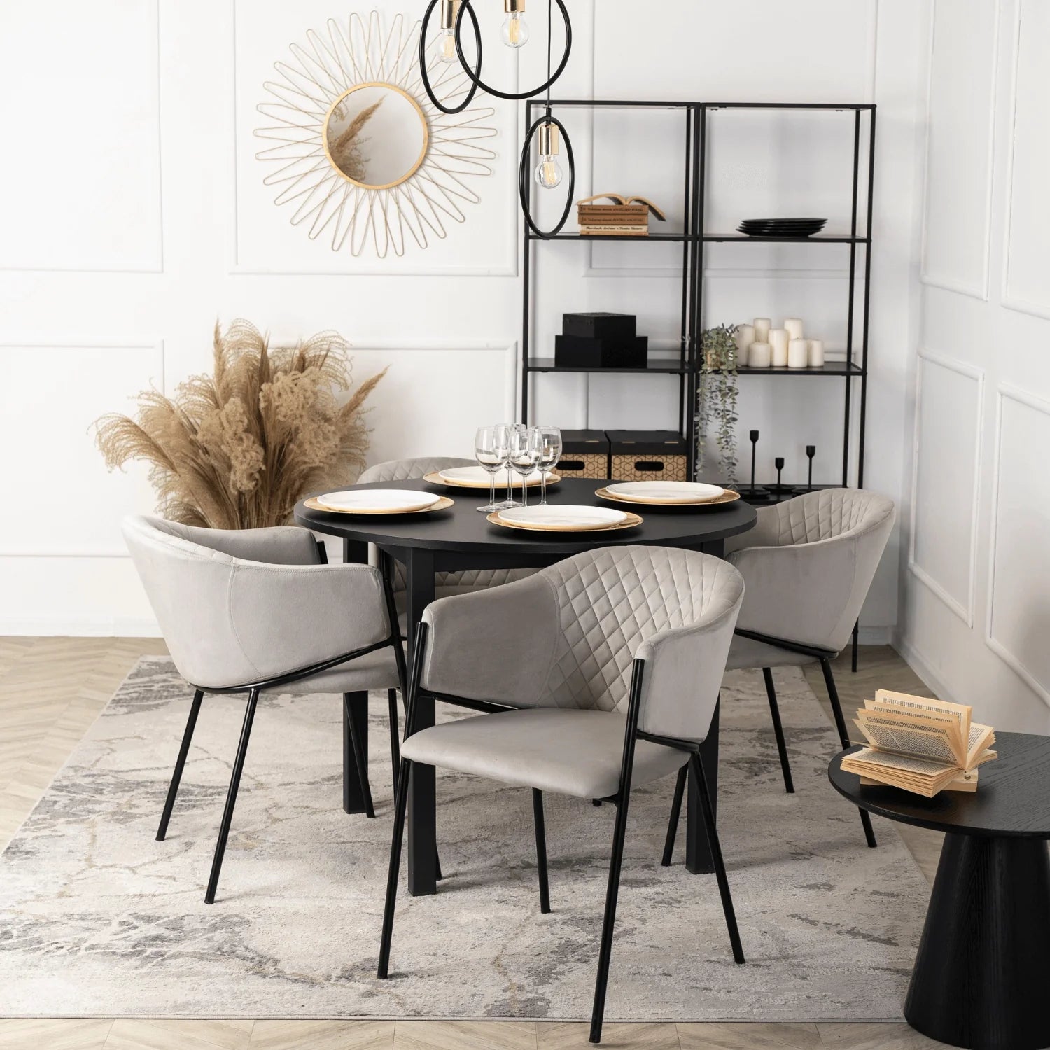 Elite INNES 2 Gray Velvet Chair – Modern Comfort with a Touch of Elegance