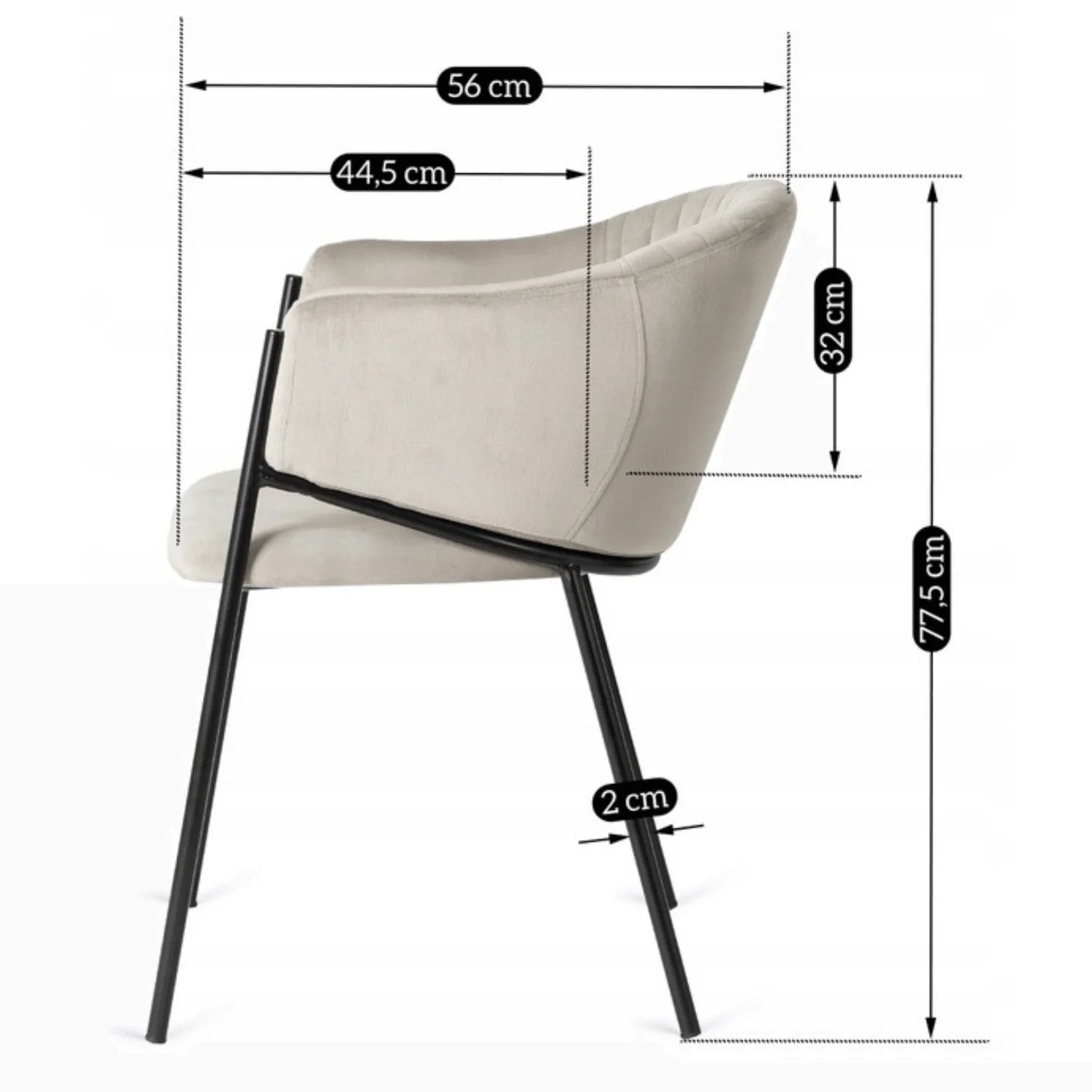 Elite INNES 2 Gray Velvet Chair – Modern Comfort with a Touch of Elegance