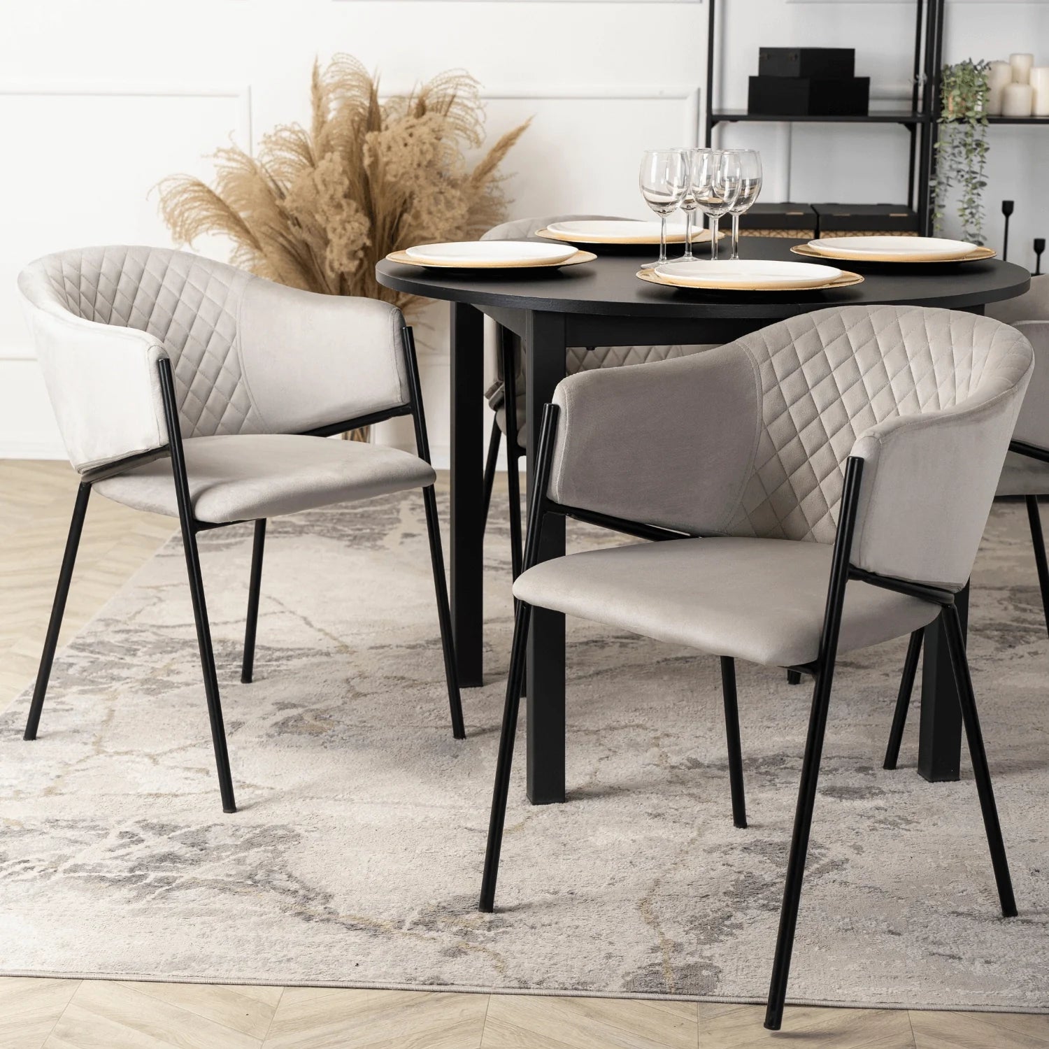 Elite INNES 2 Gray Velvet Chair – Modern Comfort with a Touch of Elegance