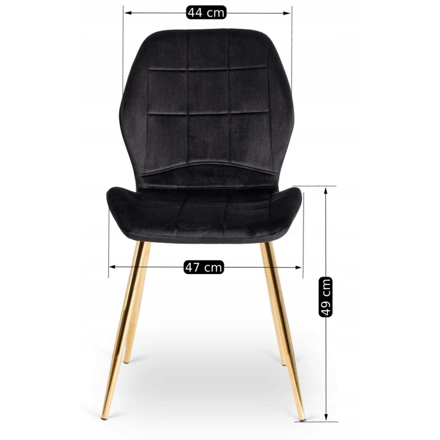 Elite IRYS Black Velour Chair with Gold Legs – A Statement of Elegance