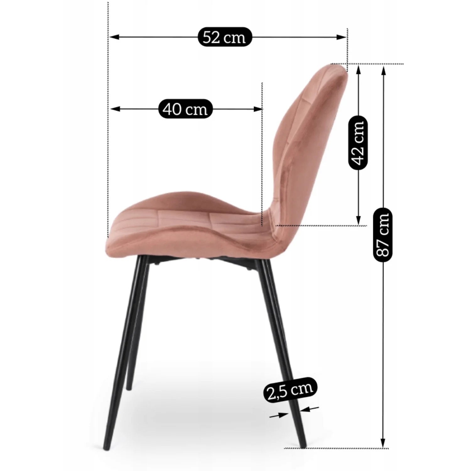 Elite IRYS Pink Velour Chair – A Touch of Modern Elegance