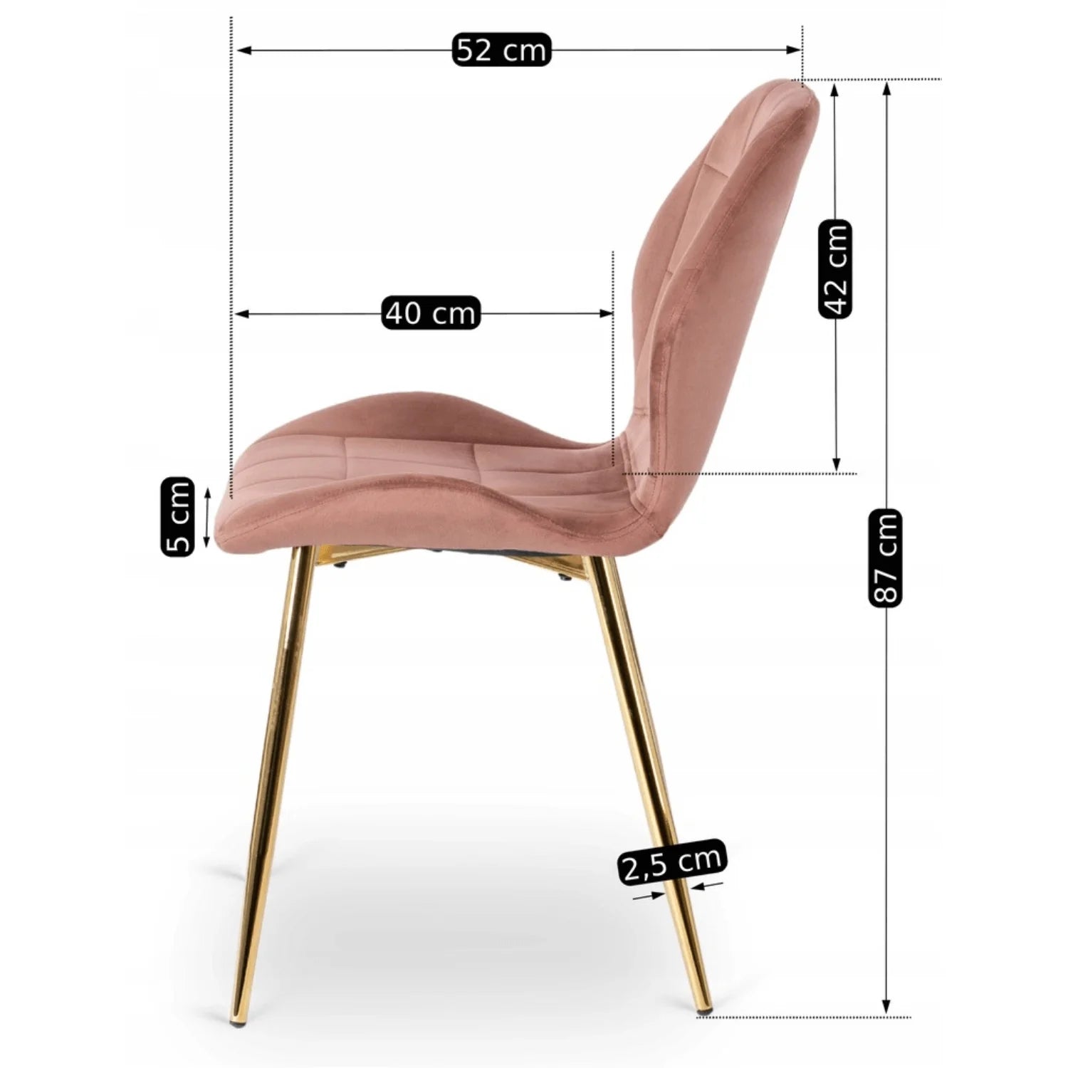 Elite IRYS Pink Velour Chair with Gold Legs – A Statement of Glamour and Comfort