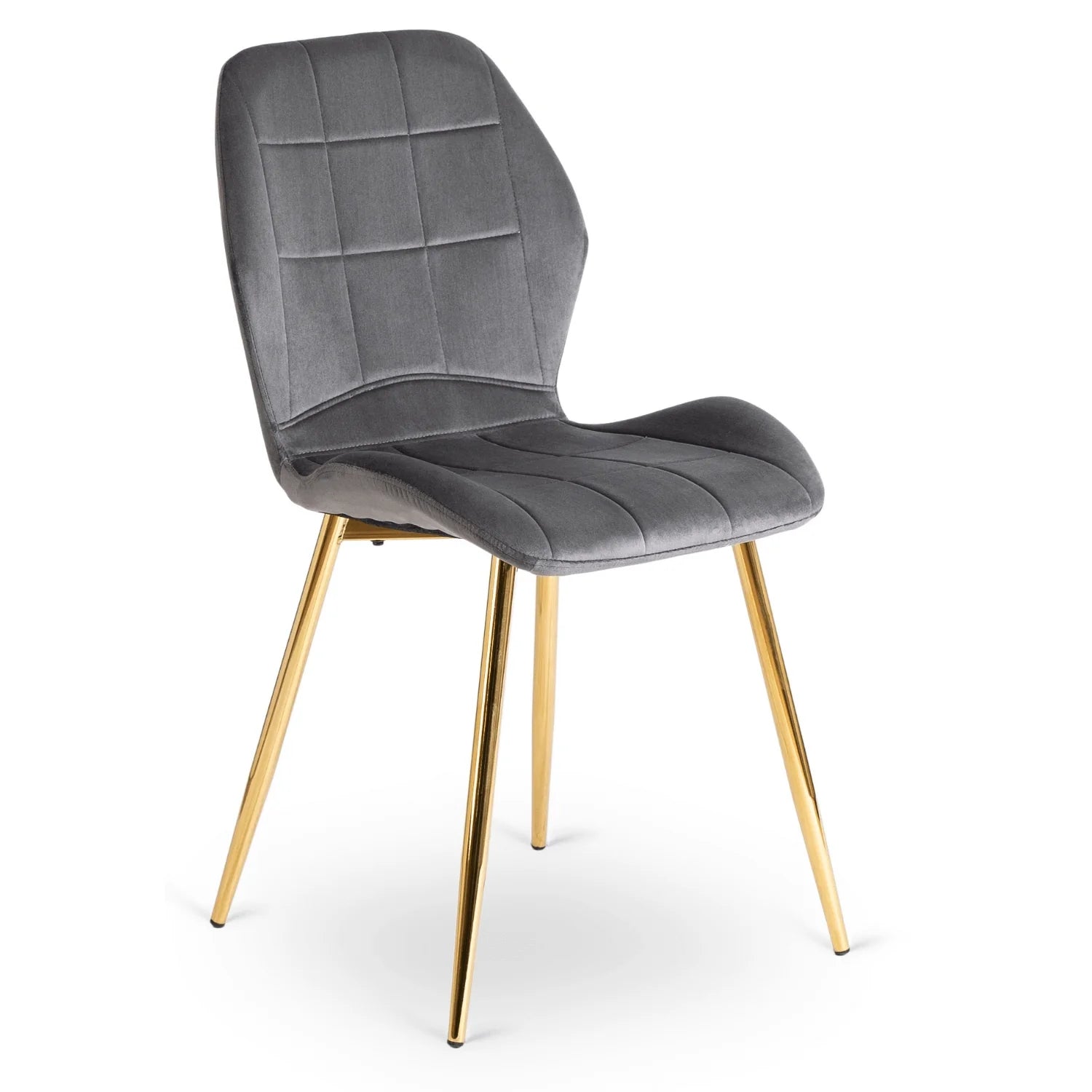 Elite IRYS Grey Velour Chair with Gold Legs – A Blend of Elegance and Modernity