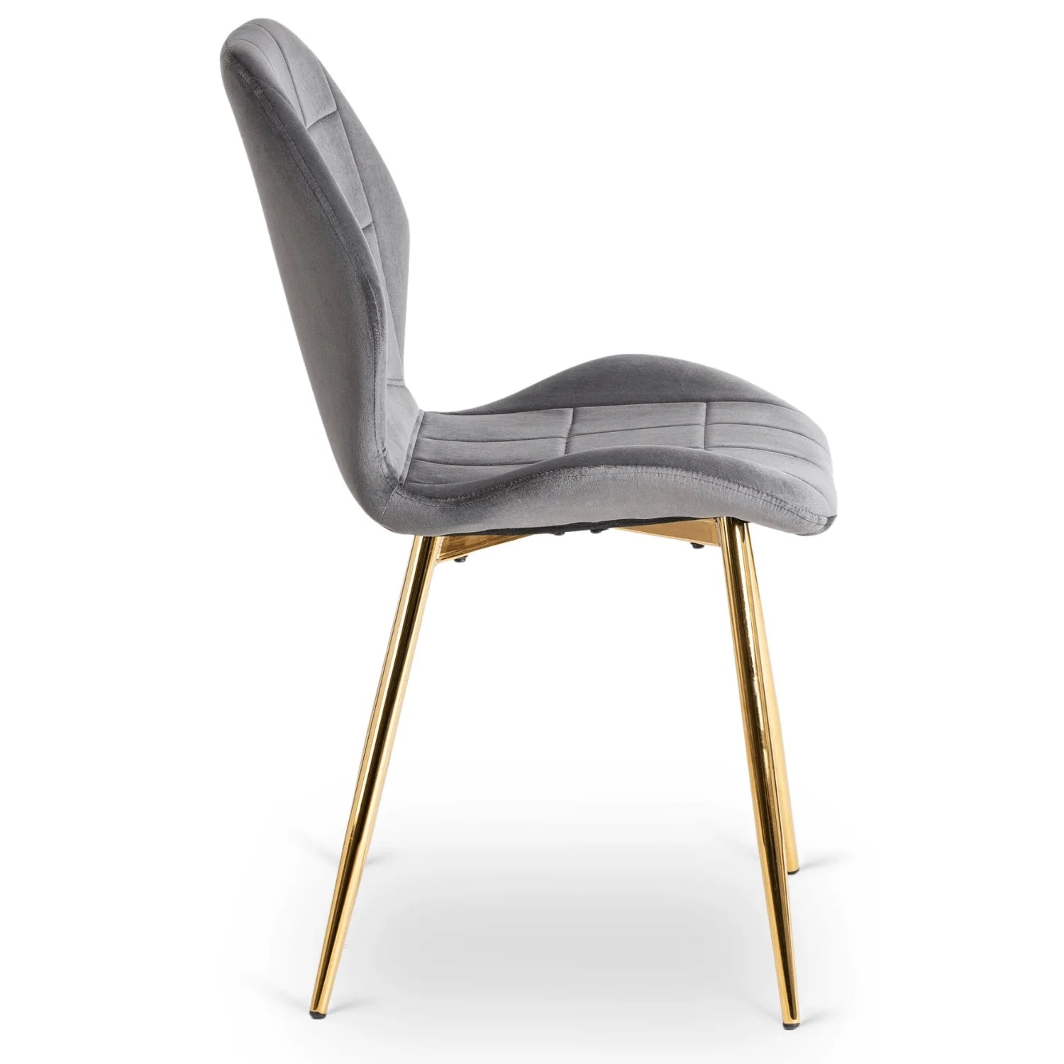 Elite IRYS Grey Velour Chair with Gold Legs – A Blend of Elegance and Modernity