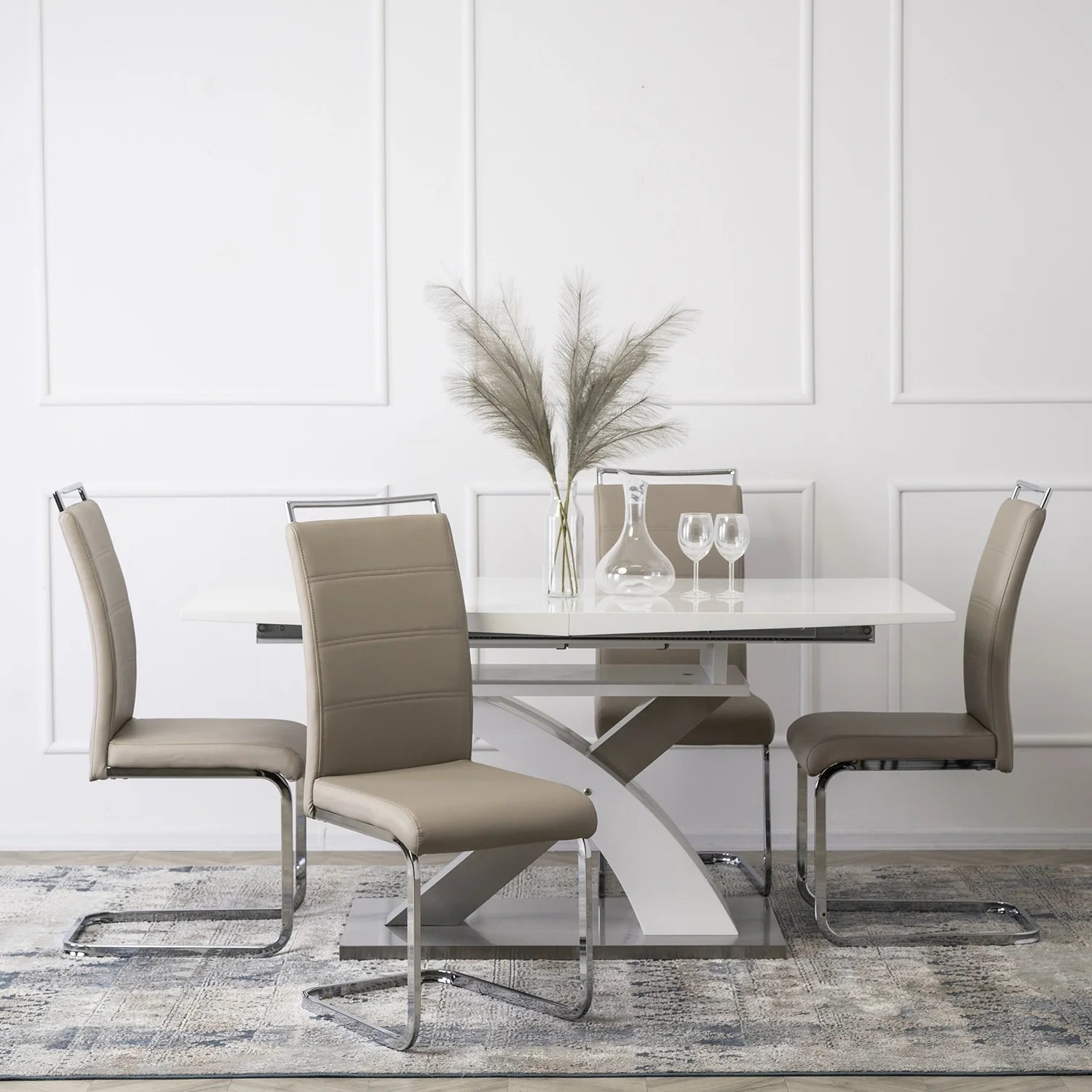 Elite LOCA Beige Eco-Leather Chair – Elegant Comfort for Modern Interiors