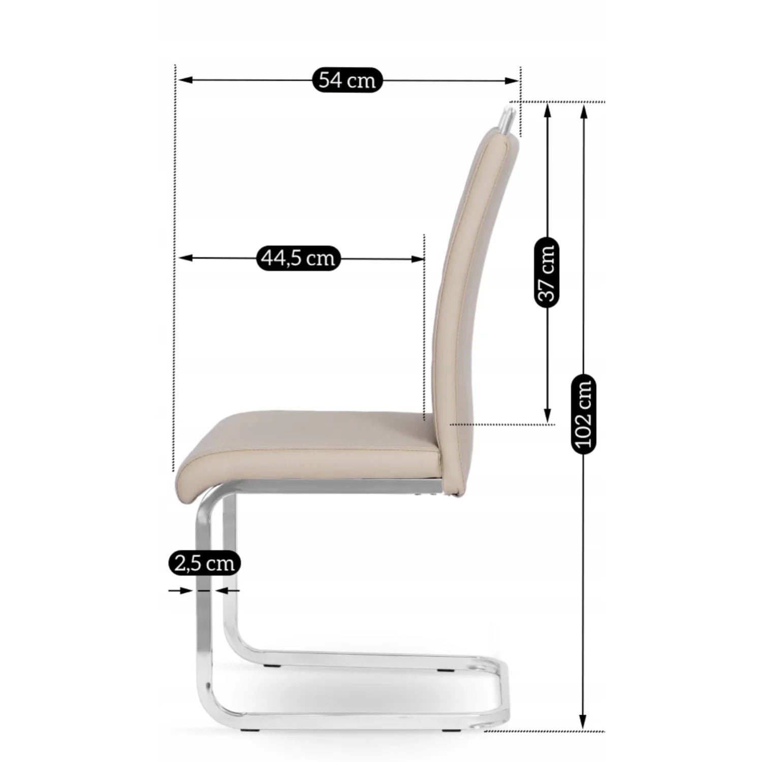 Elite LOCA Beige Eco-Leather Chair – Elegant Comfort for Modern Interiors